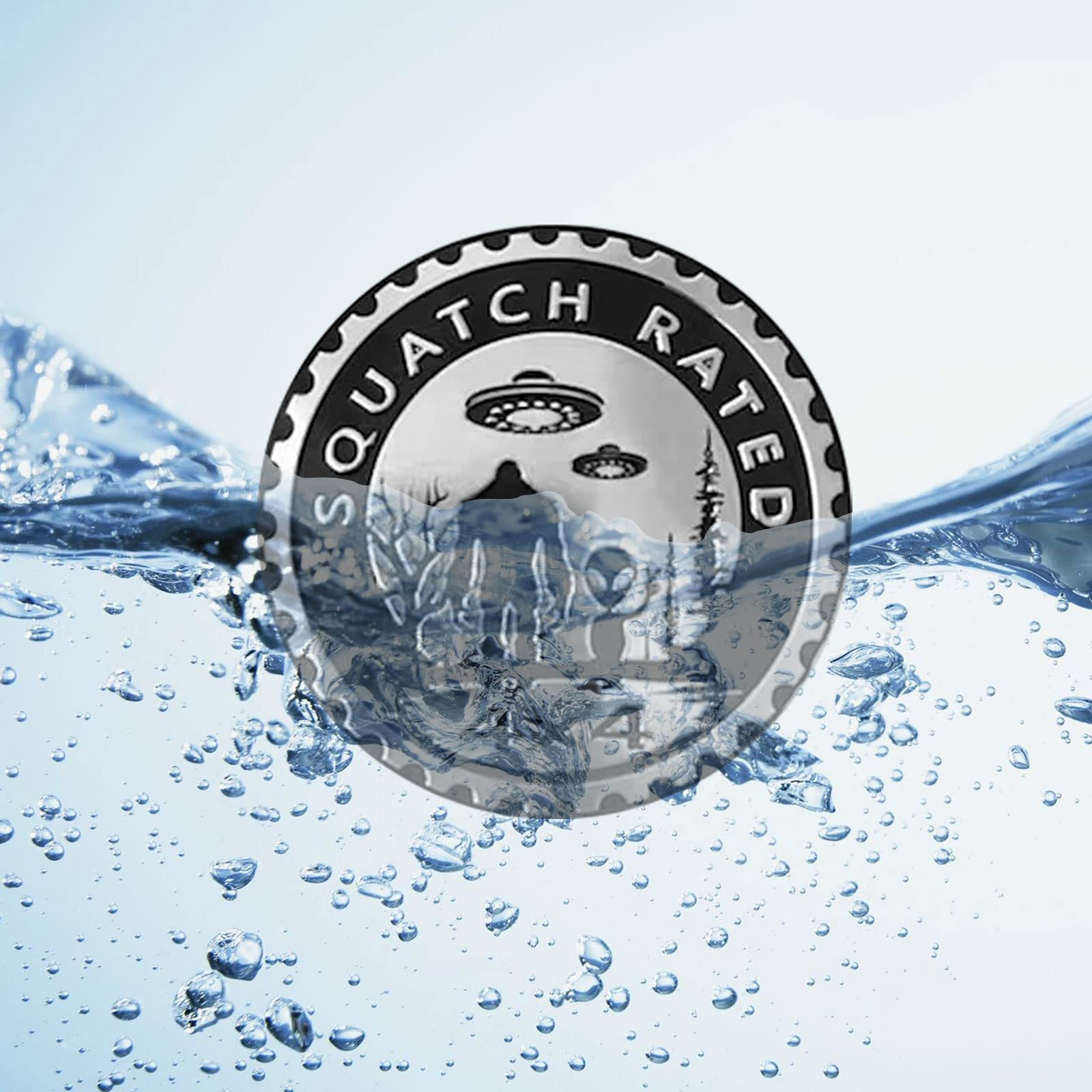 Squatch Aliens Badge Rated Car Emblem, 4 X 4 Metal Automotive Bigfoot Badge 3D Metal Car Badges Emblems Round Emblem Decals Car Badge Decals Stickers Compatible With Jeep Wrangler Vehicles Trucks Suv