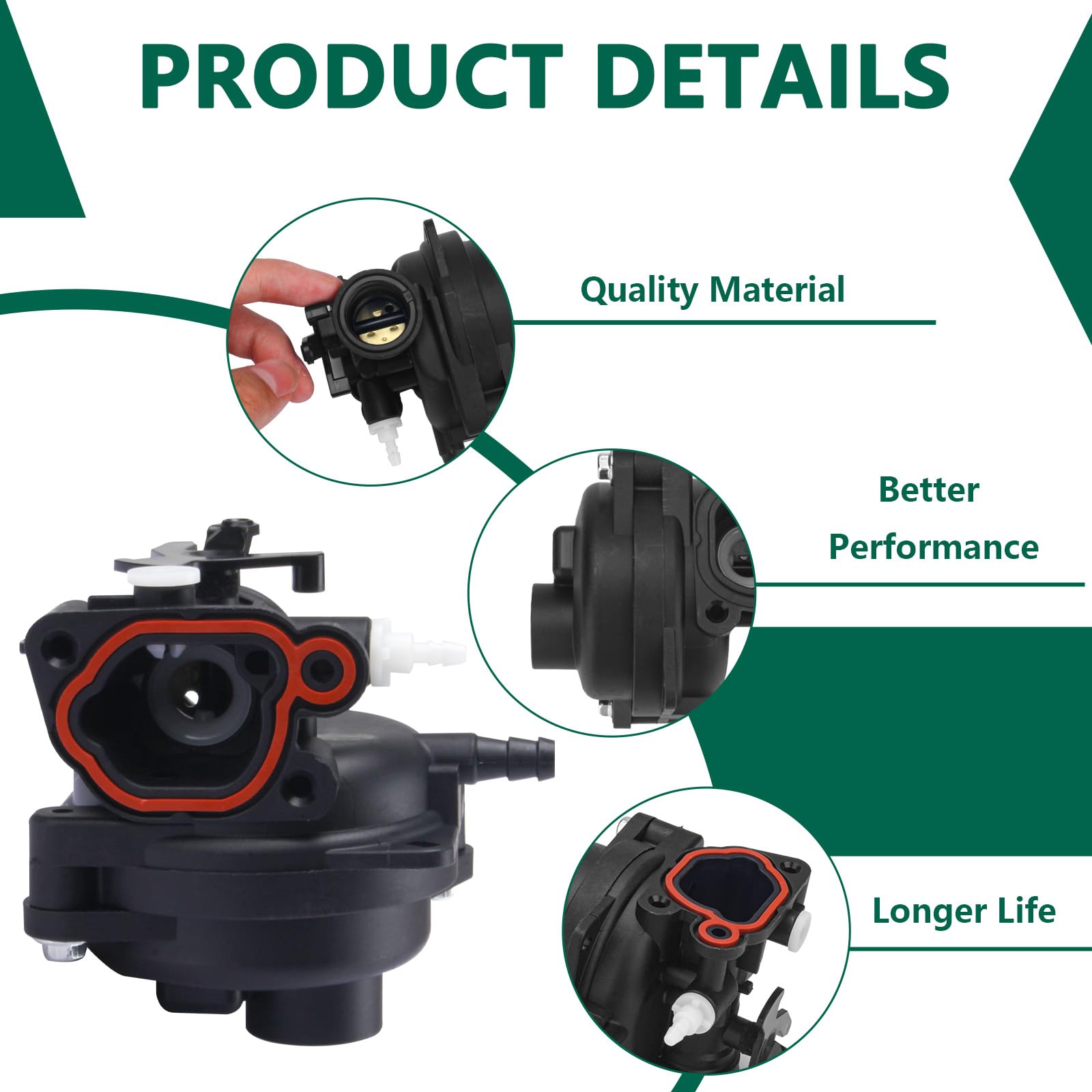 IWIWE 799583 Carburetor for Lawn Mower Engine 300E 450E 500E 550EX 500 125cc 140cc 08P502 8P502 09P602 9P602 Replaces 593261 595