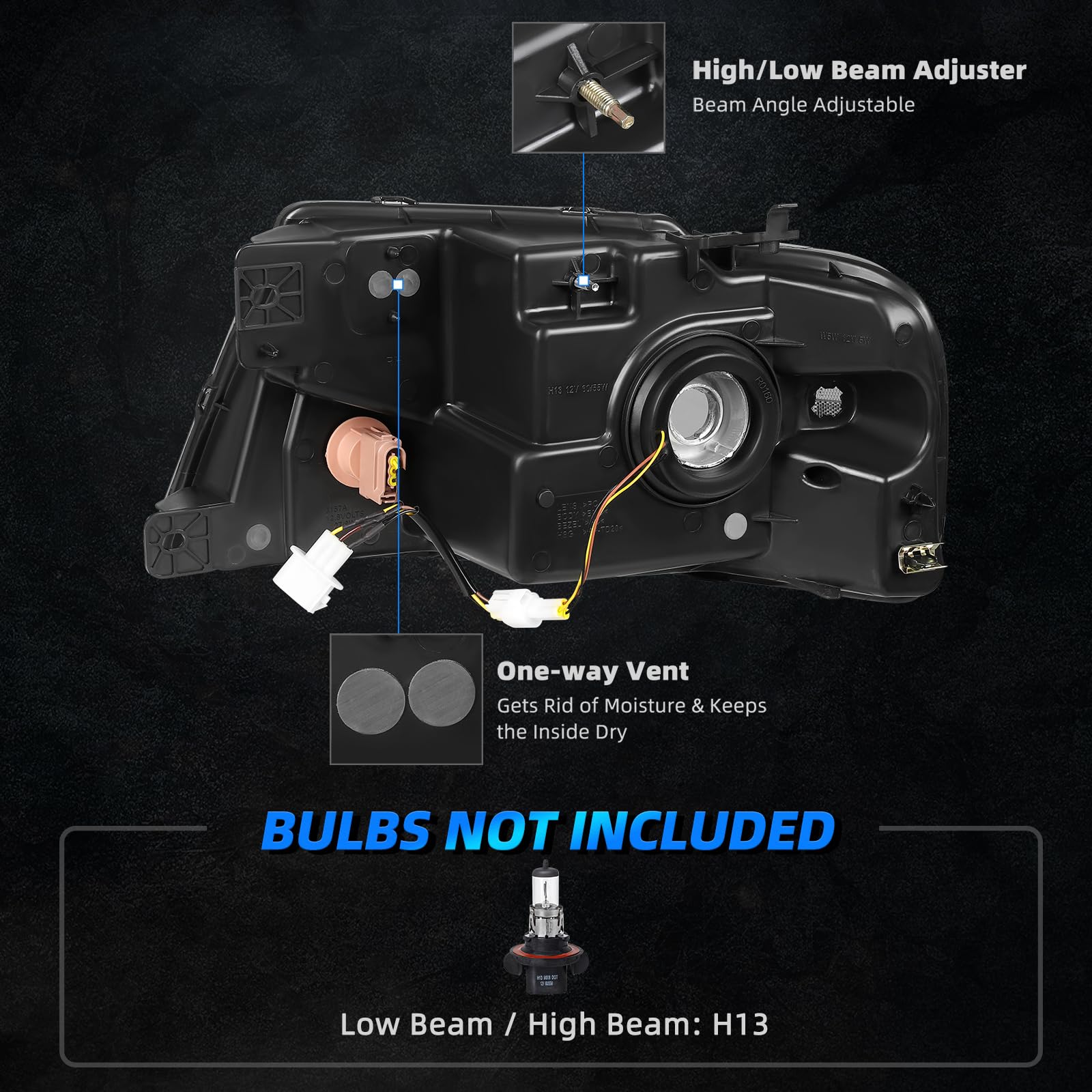 Autosaver88 Switchback Led Tube Headlights Assembly Compatible With 04 05 06 07 08 Ford F150 F-150 Drl Headlamp Replacement Pair