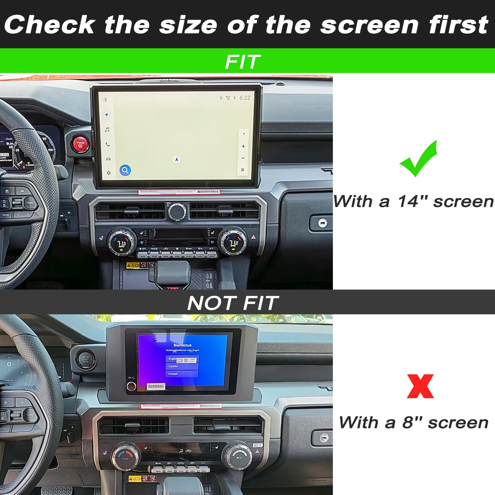 Jkcover Center Console Button Knob Cover Rings Compatible 2024 2025 Toyota Tacoma And 2025 Toyota 4Runner With 14Screen Air Cond