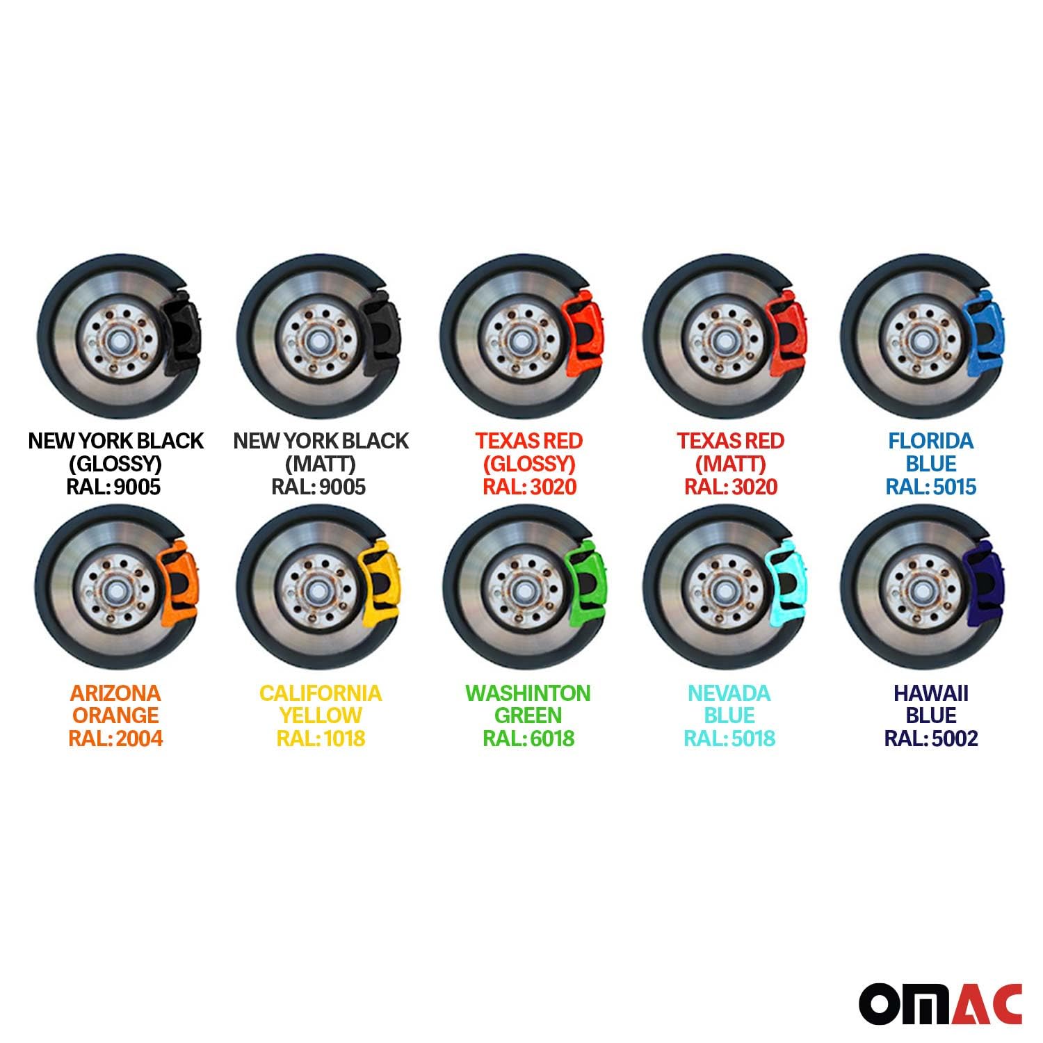 Omac Brake Caliper Epoxy Based Car Paint Kit Hawaii Blue Glossy High-Temp