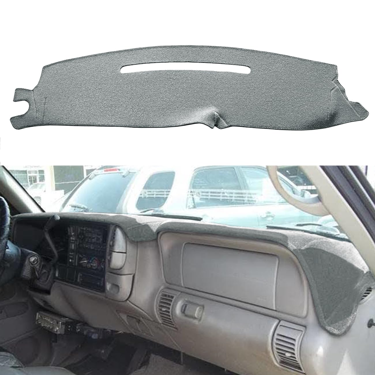 Dash Cover Custom Fit For 1997-2000 Chevy Chevrolet Silverado/Gmc C1500 C2500 C3500 K1500 K2500 K3500, 1997-99 Gmc Yukon/Chevy Tahoe Suburban, Dashboard Mat Pad(97-98, Dark Gray) Y57