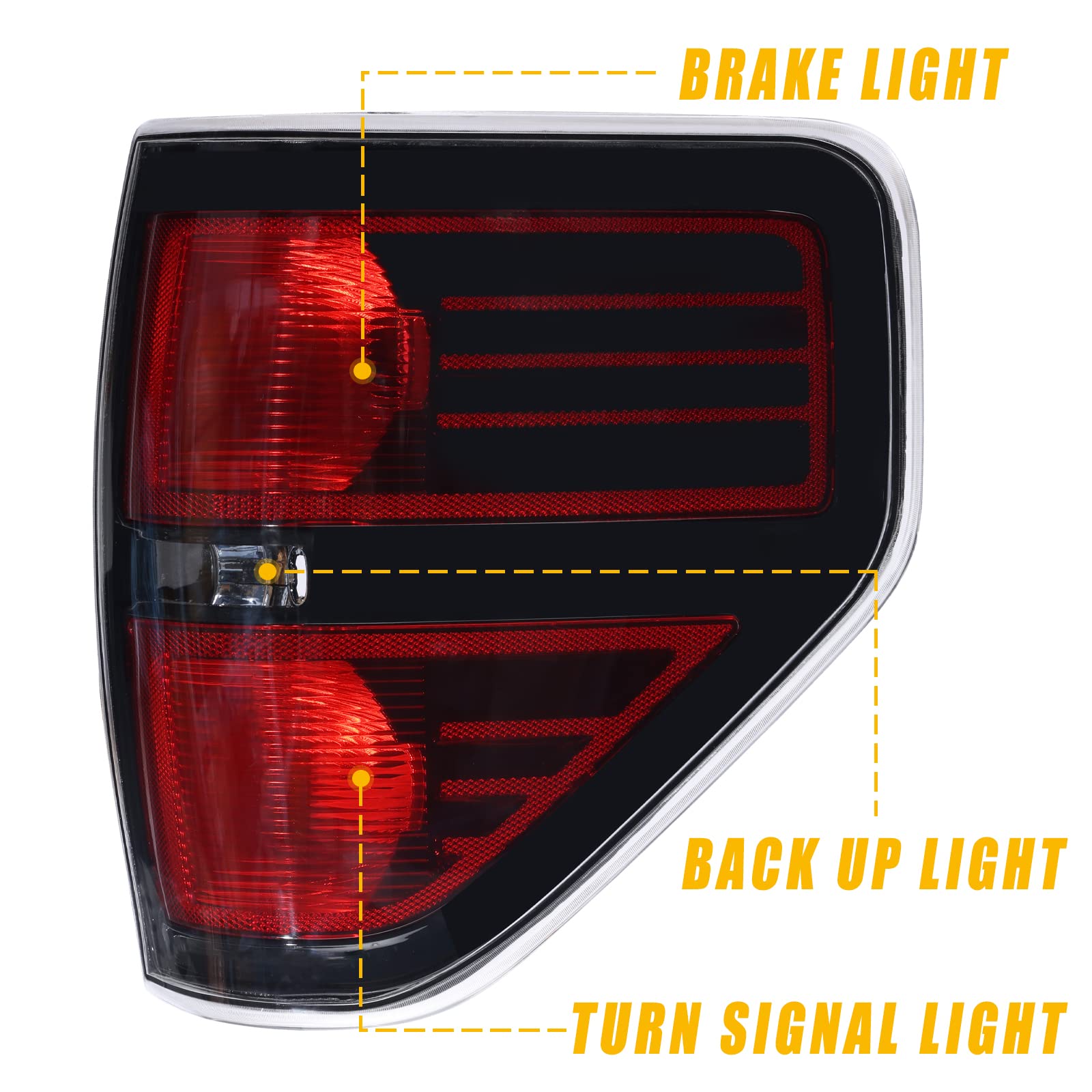 Boine Tail Light Compatible With 2009 2010 2011 2012 2013 2014 Ford F150 F-150 Left Driver And Passenger Side Rear Light Housing