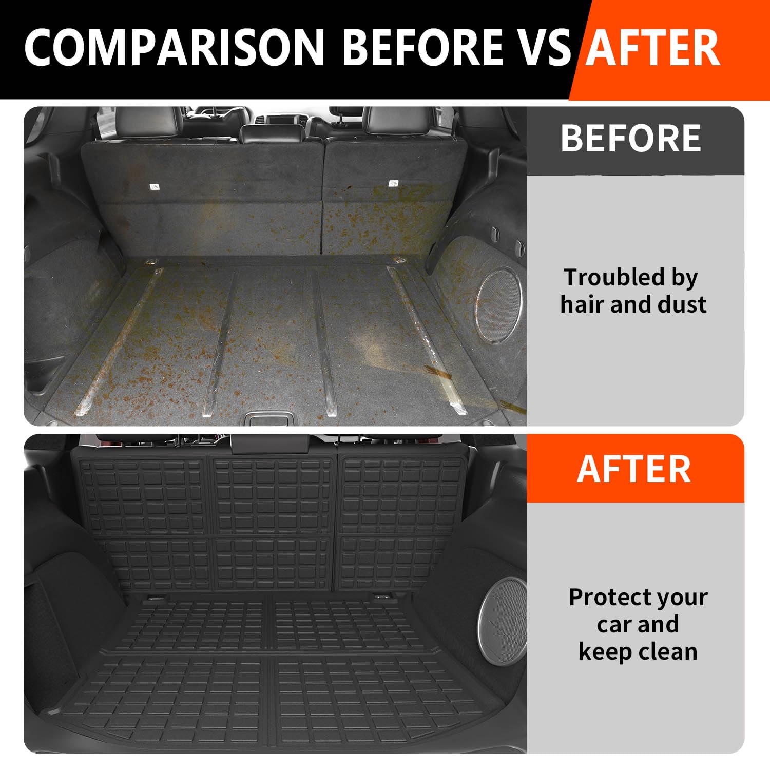 powoq Trunk Mat Compatible with 2011-2021 Jeep Grand Cherokee 2022 2023 Grand Cherokee WK Backrest Mat Replacement for Grand Che