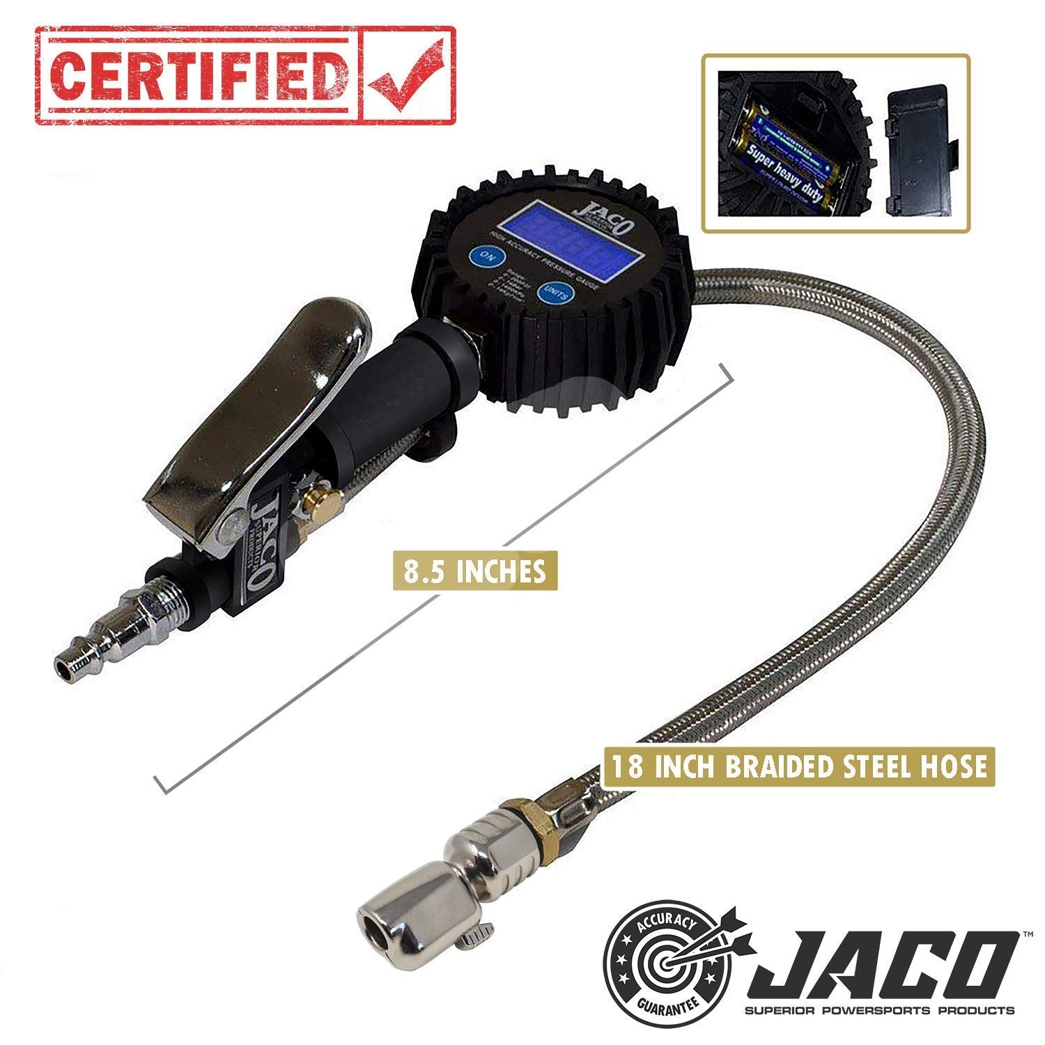 Jaco Flowpro Digital Tire Inflator With Pressure Gauge - 200 Psi