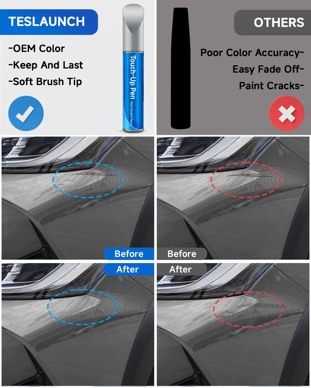 1F7 Classic Silver Metallic Touch Up Paint Compatible with Toyota Exact Match Touch Up Paint Car Scratch Repair