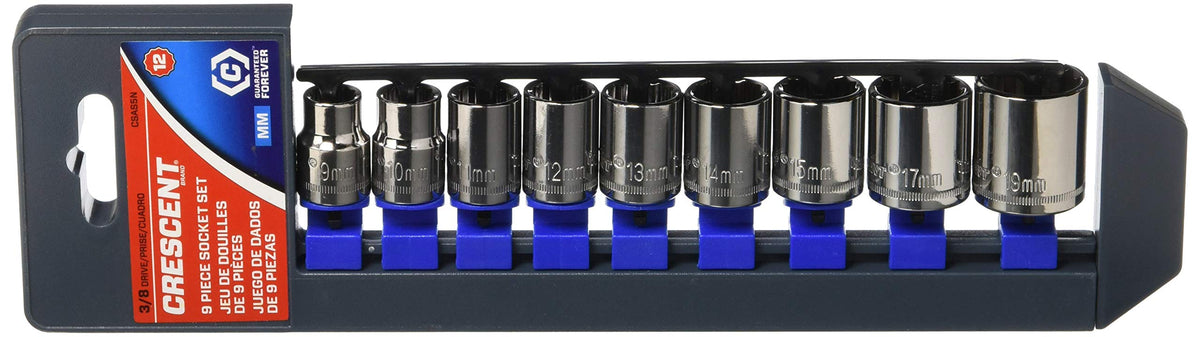 Crescent 9 Pc. 3/8' Drive 12 Point Standard Metric Socket Set - CSAS5N