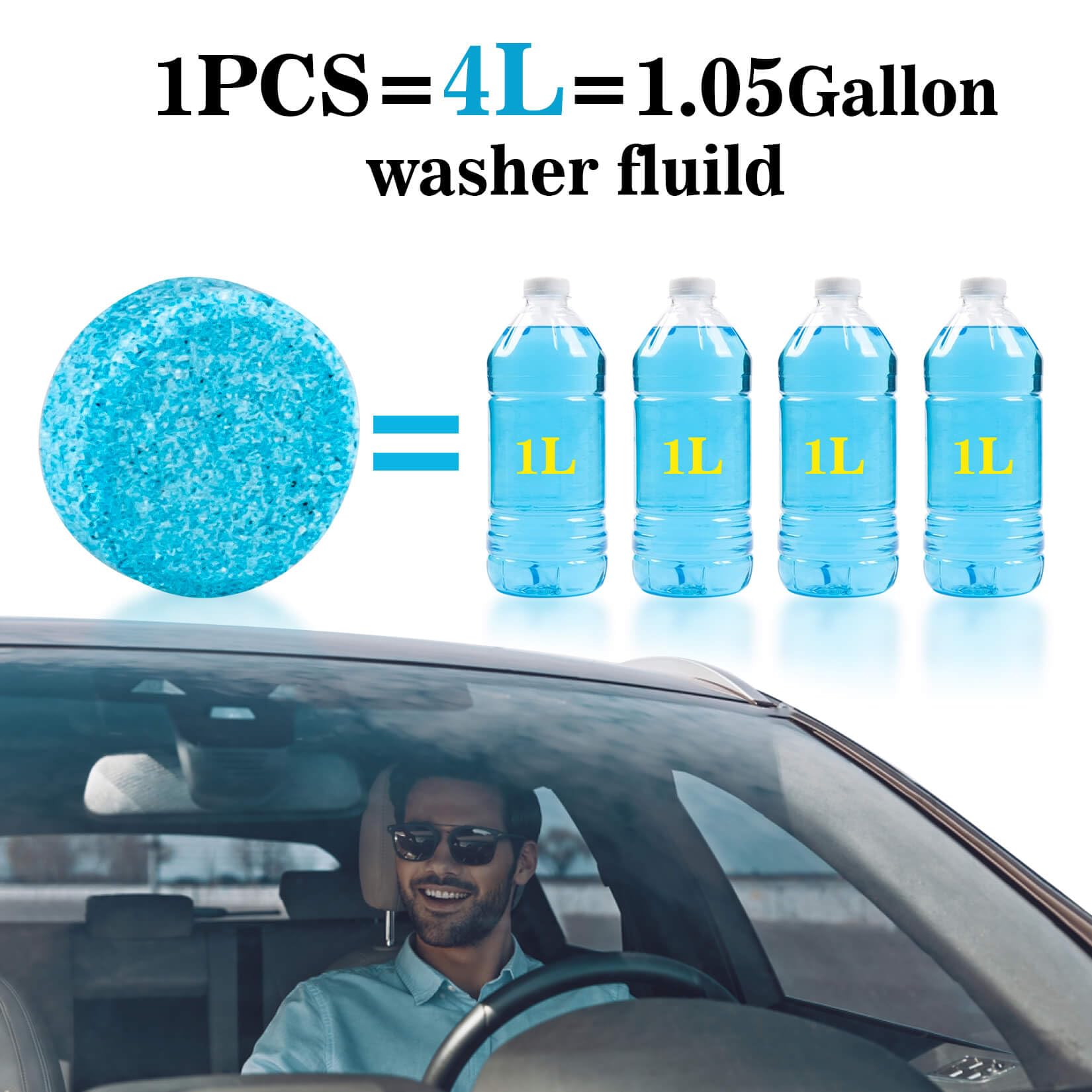 Sukh Car Windshield Washer Tablets - Washer Fluid Tablets Glass Cleaner Concentrate Car Windshield Wiper Fluid Car Windshield Cl