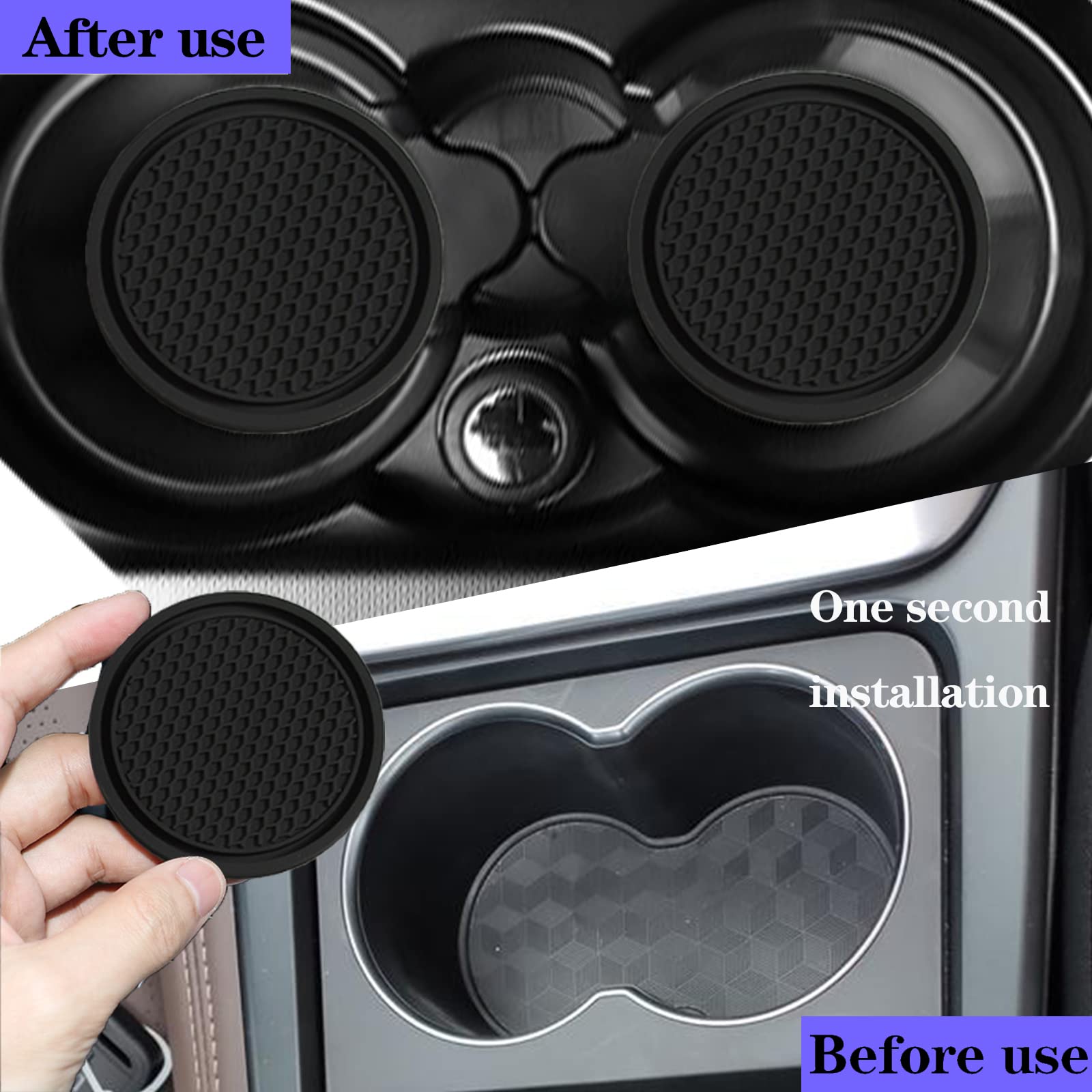 Sodcay 4-Piece Car Cup Holder Inserts, 2.75In Pvc Anti-Slip, Honeycomb Waterproof Fixed Tea Coasters, Universal For Vehicle Inte