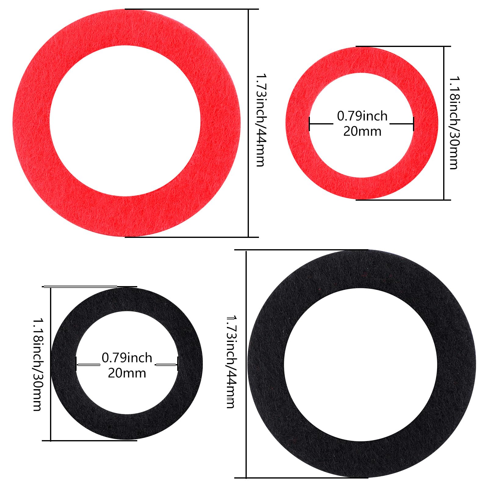 Pangda 12 Pieces Battery Terminal Anti Corrosion Washers Fiber Battery Terminal Protector (Red, Black)