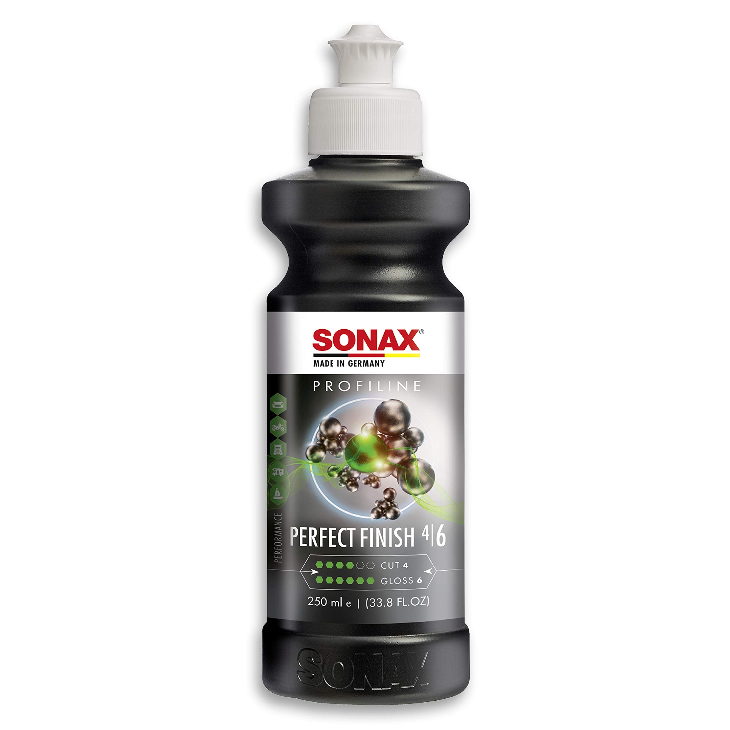 SONAX Perfect Finish 250ml - Scratch & Swirl Remover Polish for Paint Correction, High Gloss Black Paint Polish, No Fillers, 8.45 fl oz