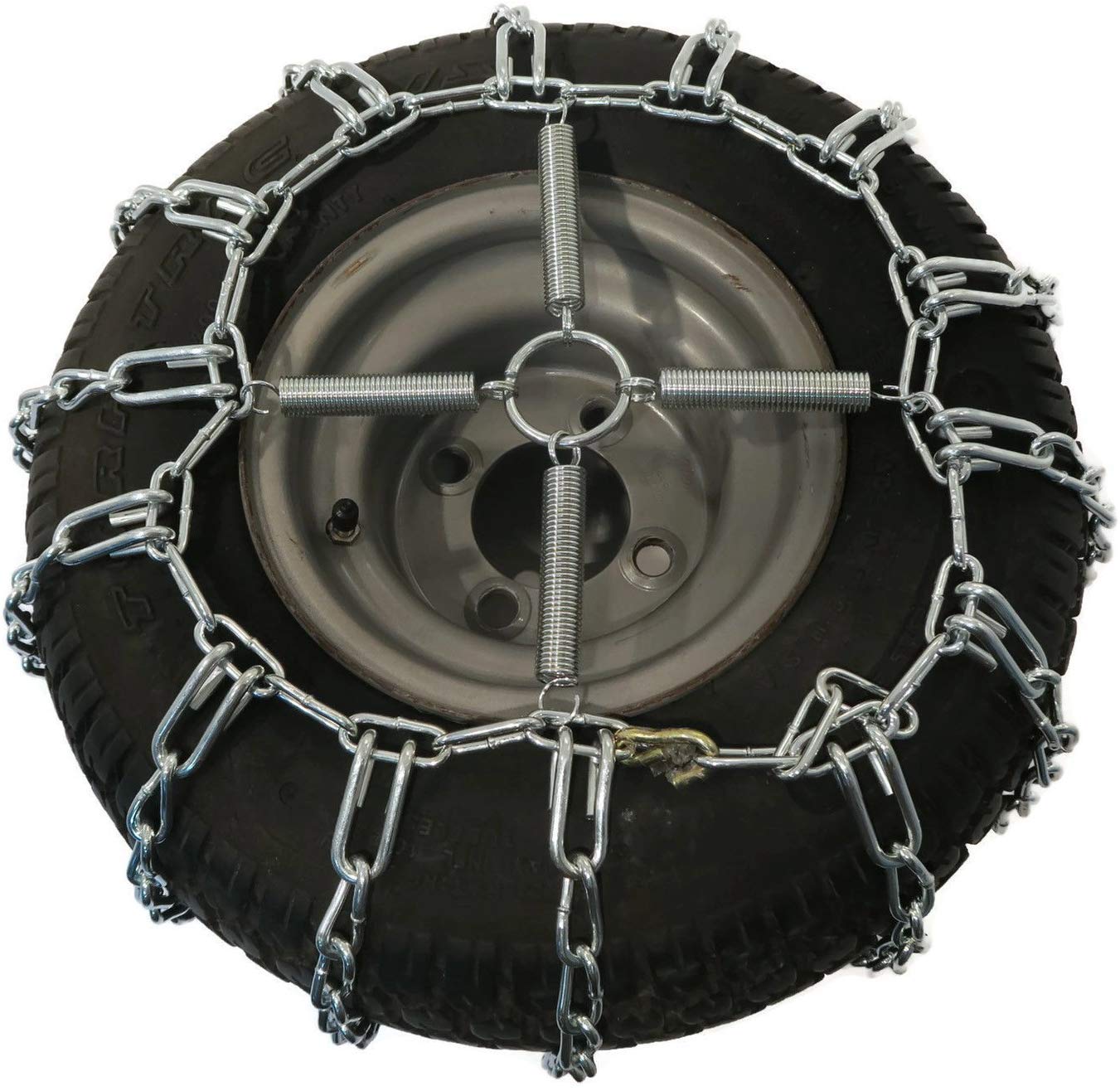 The Rop Shop | Pair Of 2 Link Tire Chains & Tensioners 18X6.5X8 For Snow Blowers, Lawn & Garden Tractors, Mowers & Riders, Utv, Atv, 4-Wheelers, Utility Vehicles