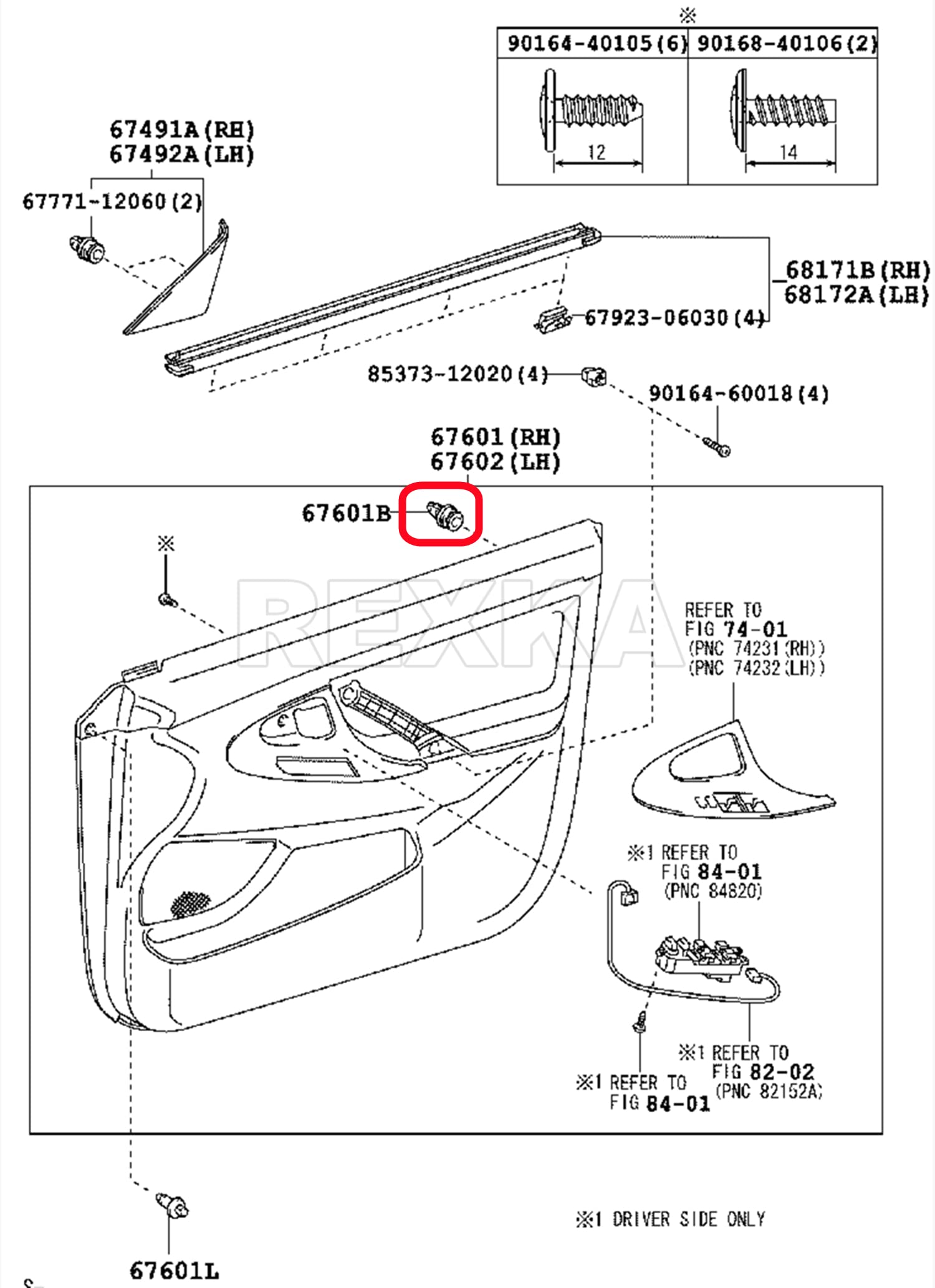 Rexka 30Pcs Door Trim Panel Retainers Clips Compatible With Lexus Toyota 90467-A0005 Camry, Fj Cruiser, High Lander, Rav4, 4-Run