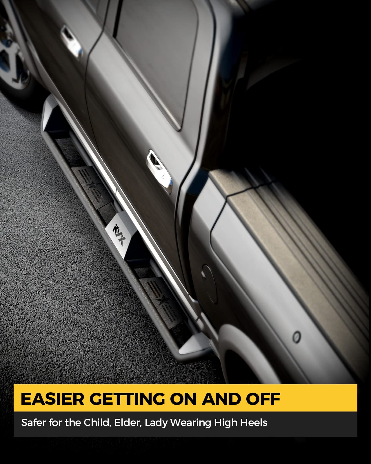 Kyx Running Boards For 2007-2018 Wrangler Jk 4 Door, 3 Tube Side Steps Two Stairs Design Car Door Step Rails Nerf Bar Truck Boar