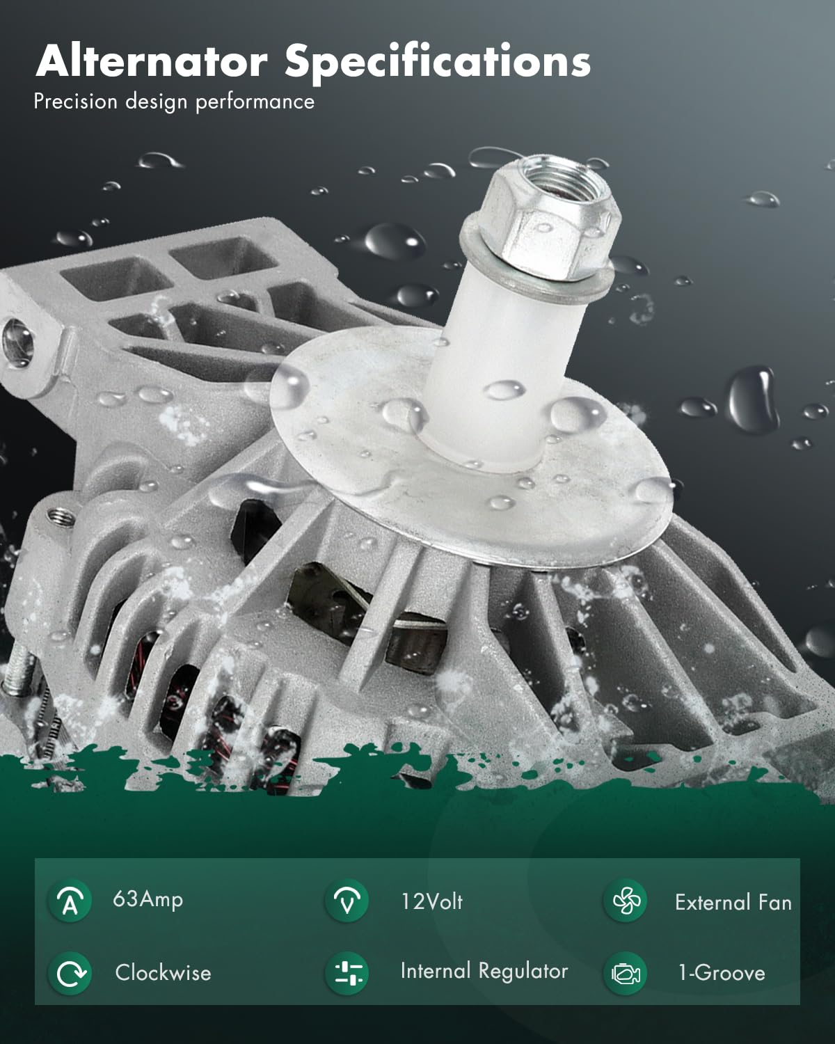 SCITOO Alternator Fits for Ford for F650 2004-2008, for Argosy, Classic, for Coronado, FL50, FL60 & for Kenworth T300 & for Ster