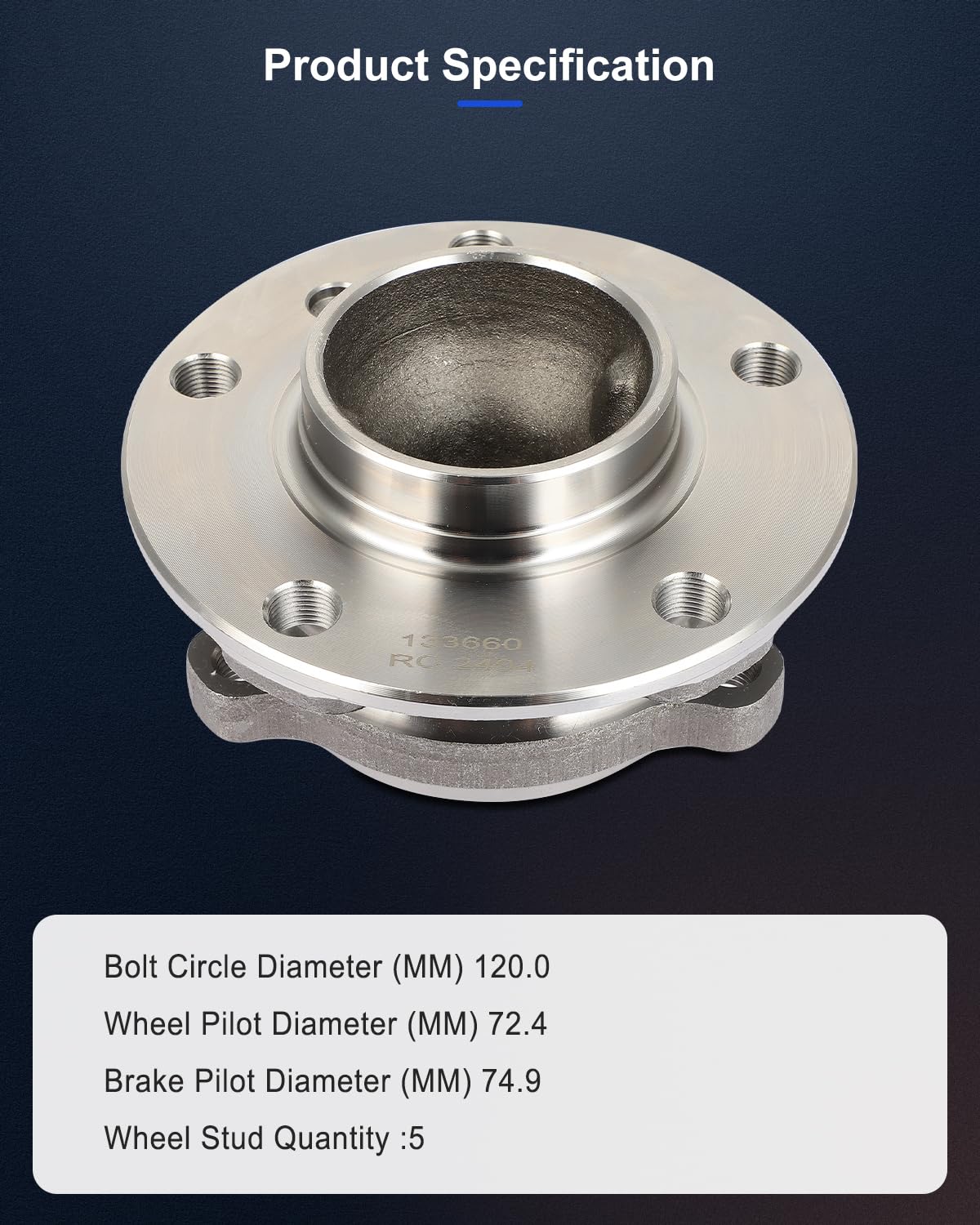 ECCPP Front Left Right Wheel Hub Bearing Assembly Fits for BMW 528i F10 2012-2014;for BMW 535d F10 2014;for BMW 535i F10 2011-20