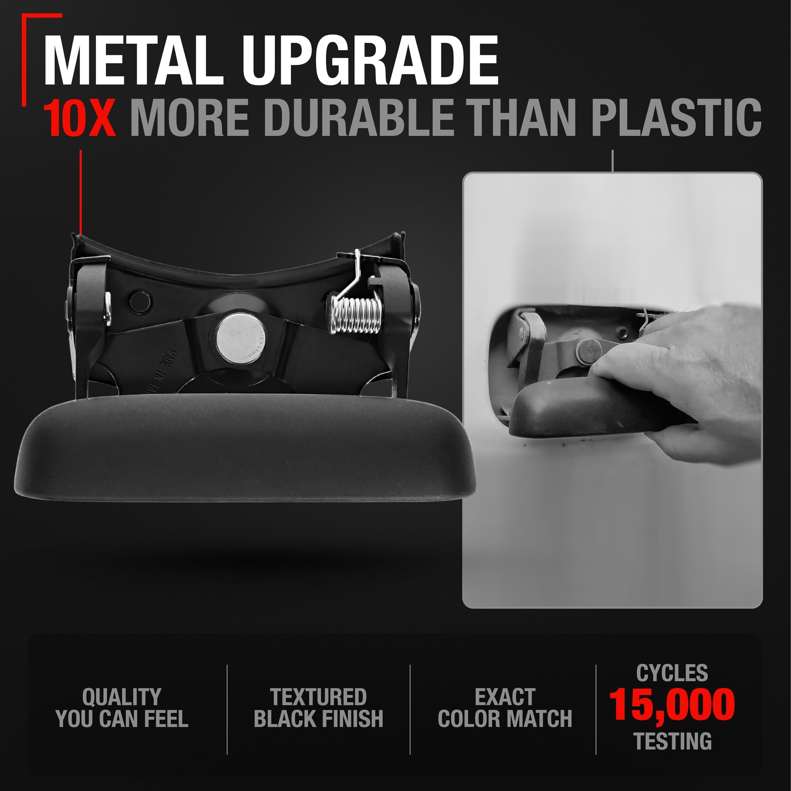 Tailgate Handle Latch W/Improved Bezel Trim With Rod Clips - Upgraded Metal Handle Compatible With 1999-2007 Chevy Silverado Gmc