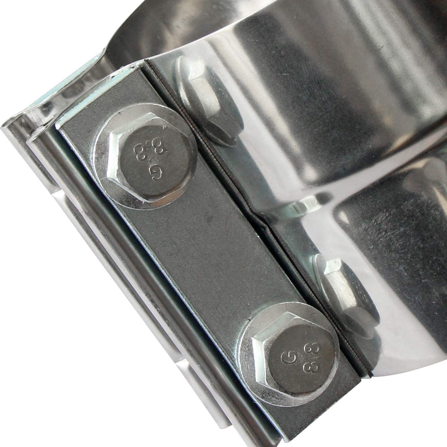 Exhaust Clamps Band Clamp 5 Lap Joint - Stainless Steel Lap Joint Exhaust Band Clamp With 1 Block 4Pcs For 5 Od To 5 Id Exhaust Pipe, Muffler, Elbow And Exhaust Tubing Connection(4 Pack)