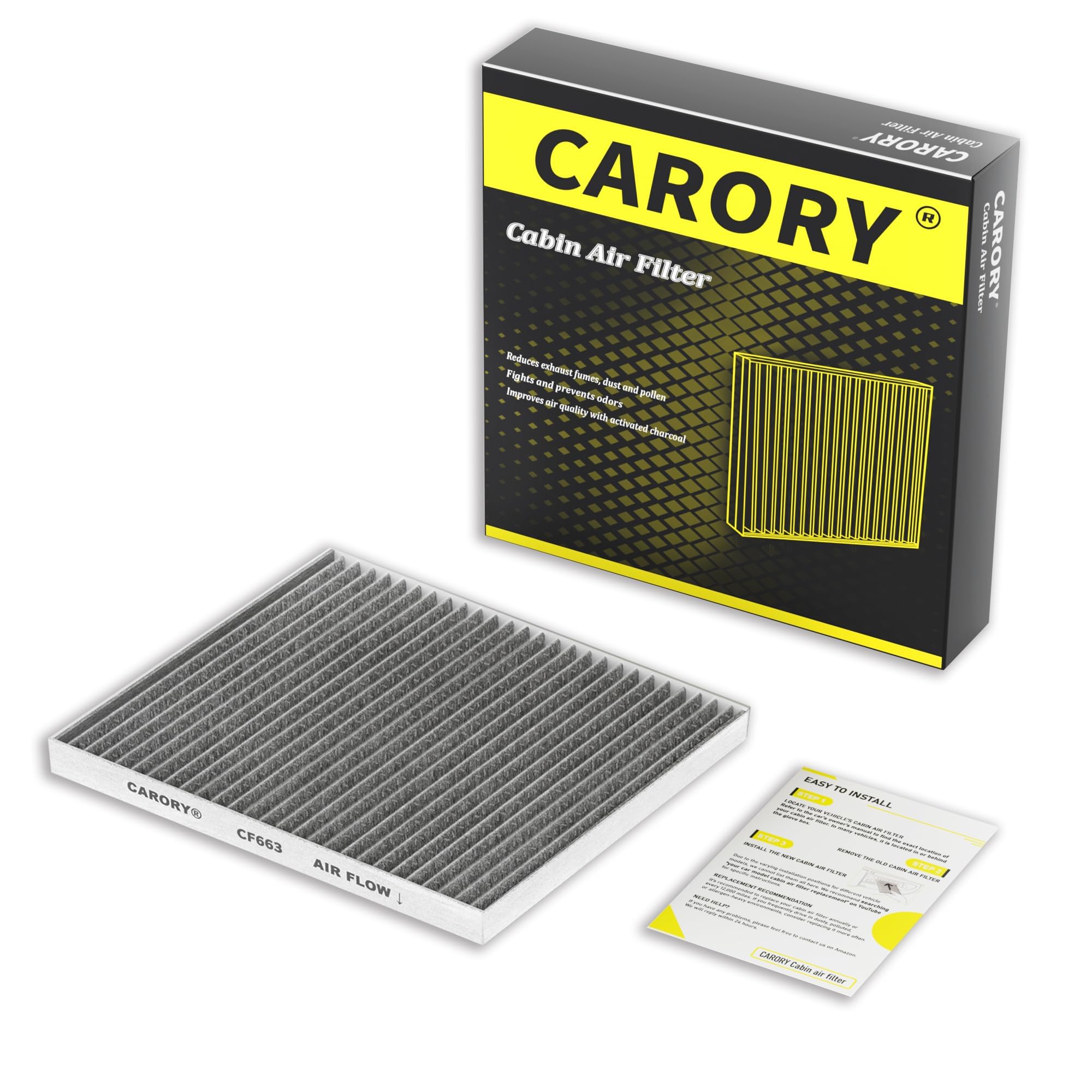 CARORY Cabin Air Filter w/Activated Carbon for 2008-2017 Buick Enclave, 2009-2017 Chevy Traverse, 2007-2016 GMC Acadia, 2017 GMC