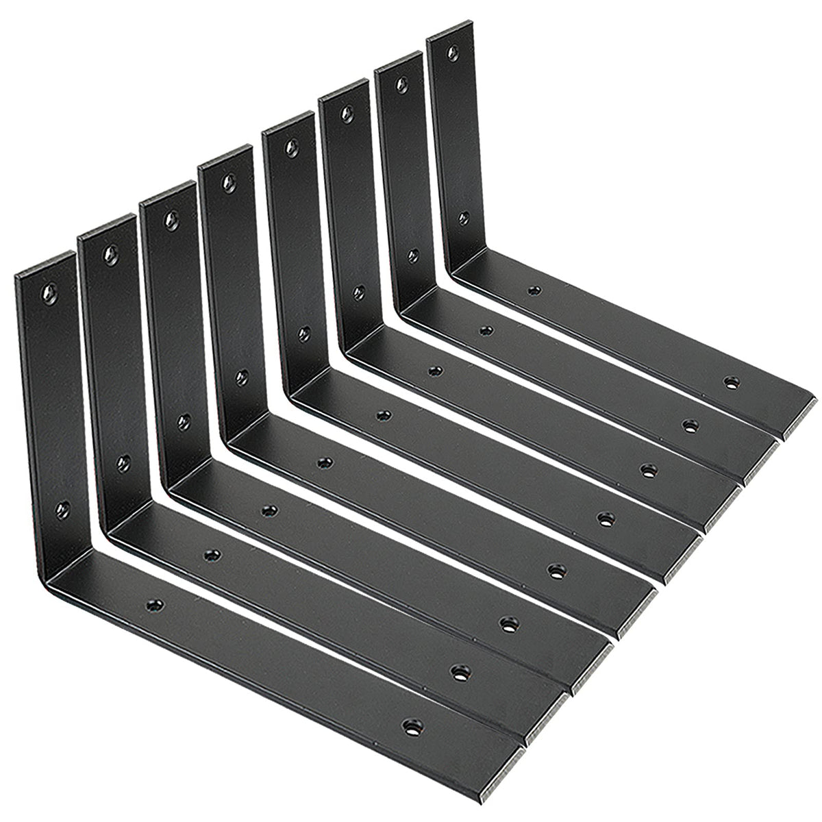 Shelf Brackets 10 Inch Wall Brackets L Brackets 8Pcs Heavy Duty Brackets For Shelves Metal Black Rustic Industrial Brackets For Diy Opening Shelves Project Hardware Included