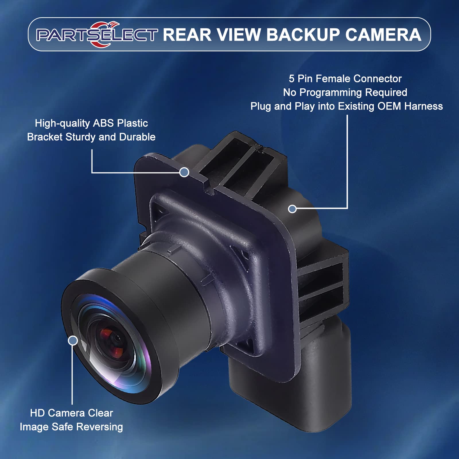 Partselect Rear View Reversing Backup Camera Bt4Z-19G490-A Bt4Z-19G490-B, Park Assist Camera Replacement For Ford Edge 2011-2015