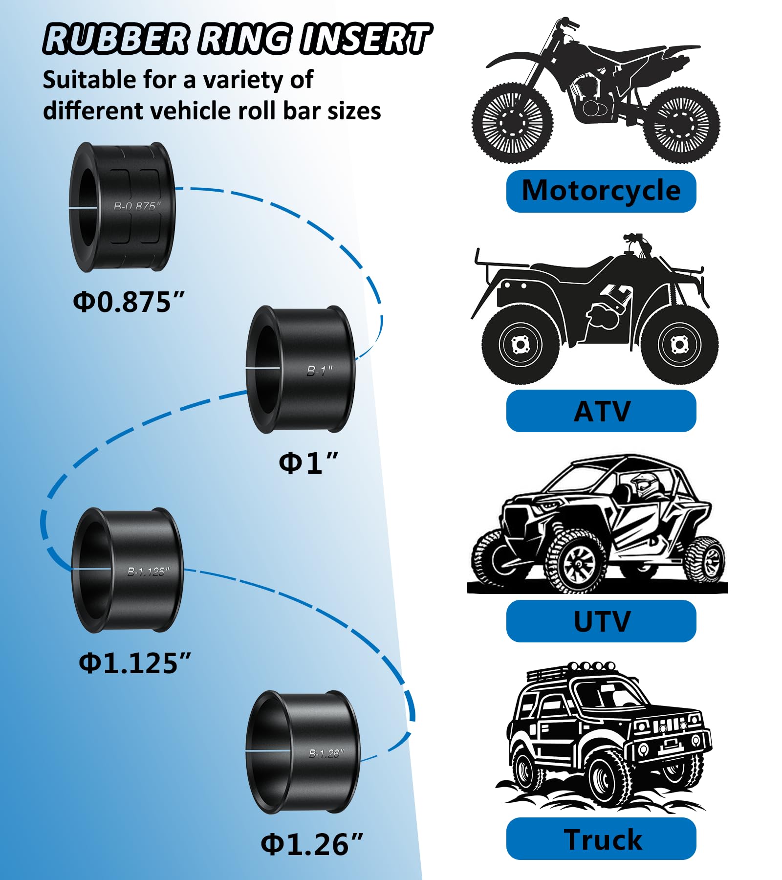 Vazeswin 2 Pcs Light Bar Mounts, Aluminium Alloy Roll Bar Clamp, Sturdy Motorcycle Atv Utv Truck Led Light Bar Mounting Bracket