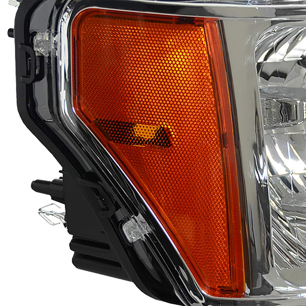 Dna Motoring Oem-Hl-0011-R Chrome Factory Style Passenger Side Headlight Replacement For 09-14 F150
