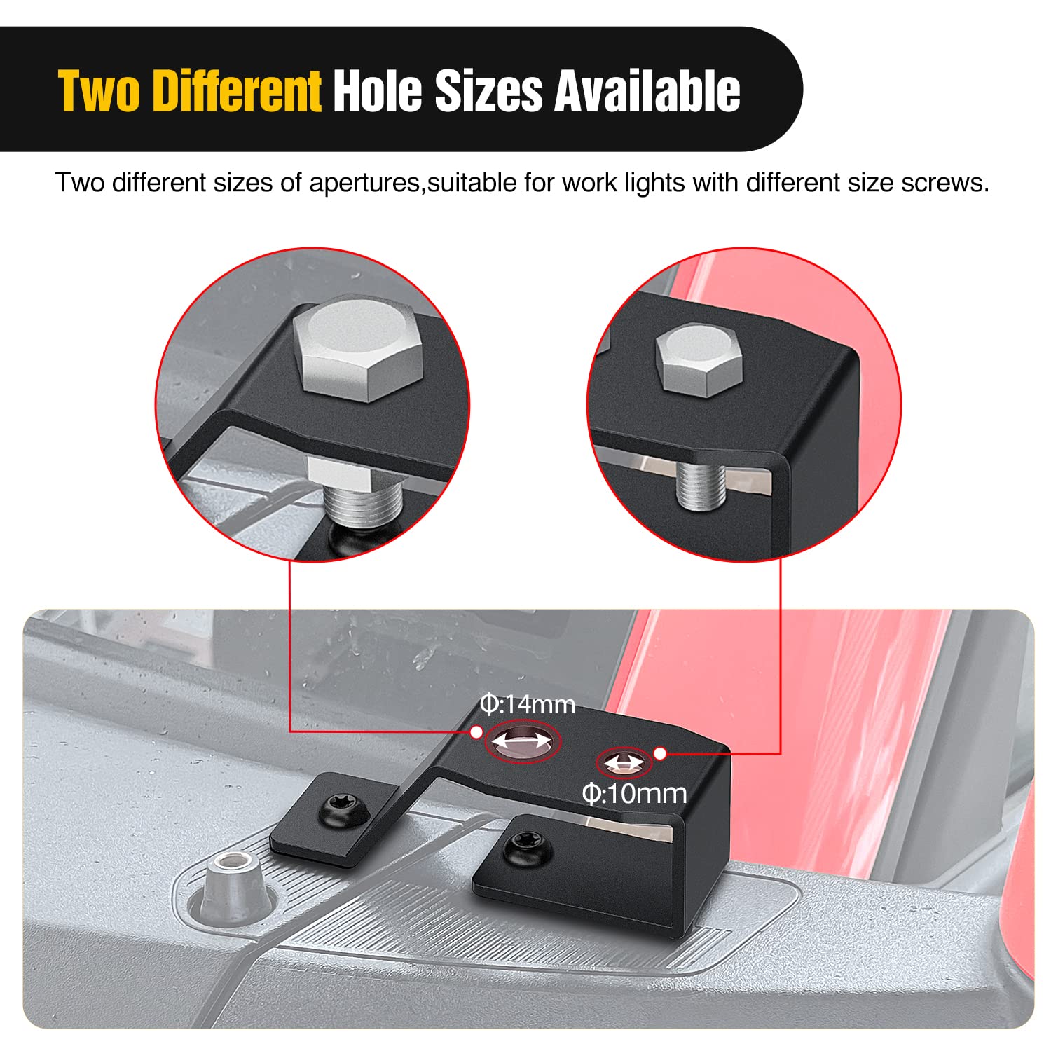 Nilight 2Pcs Lower Windshield Hinge Mounting Brackets A-Pillar Brackets For Offroad Led Fog Light Pods For 2021 2022 2023 2024 F