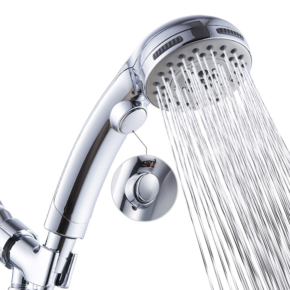 Doiliese High Pressure 6 Setting Shower Head Hand-Held With Onoff Switch And Spa Spray Mode - Hand Held Shower Head With Handhel