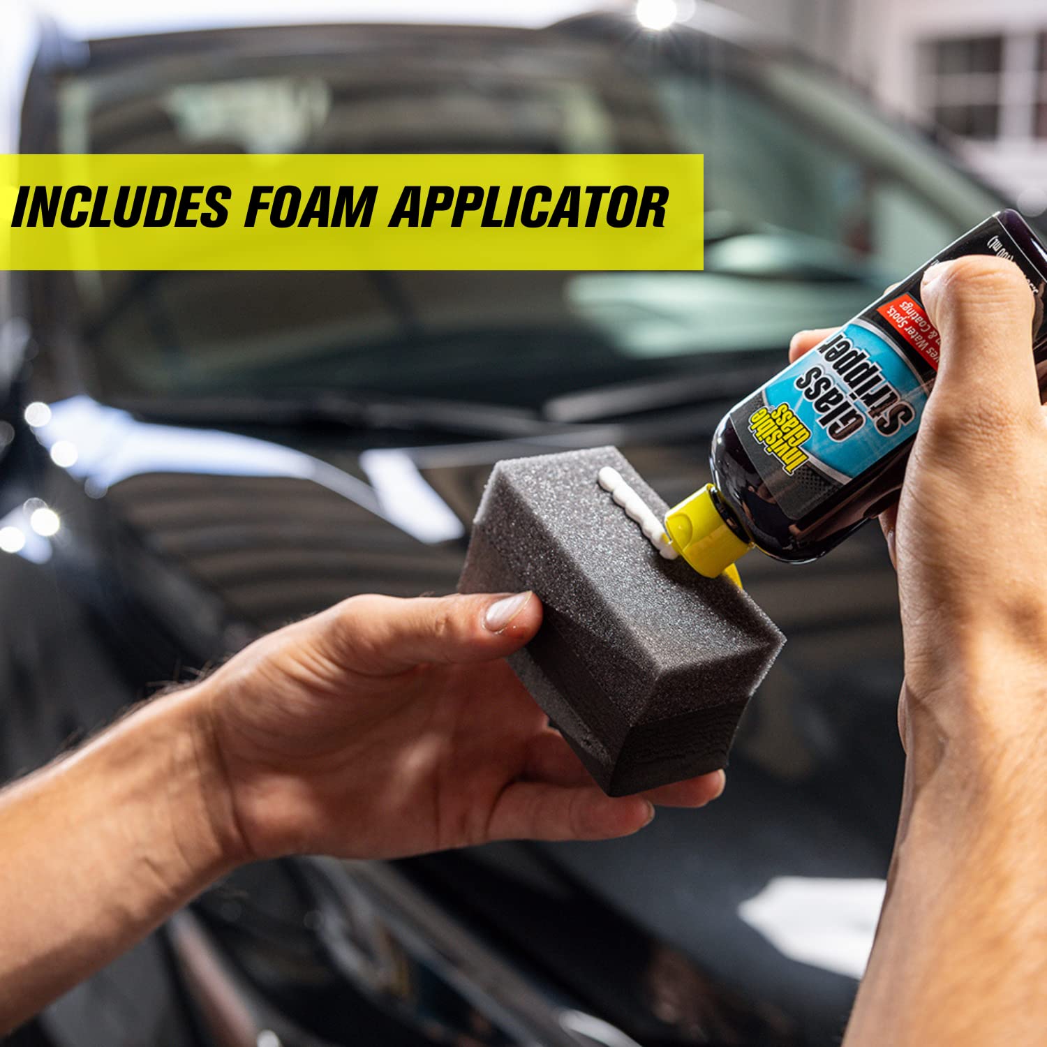 Invisible Glass 91411 3.38-Ounce Glass Stripper Water Spot Remover Kit Eliminates Coatings, Waxes, Oils And More To Polish And Restore Automotive Glass , White