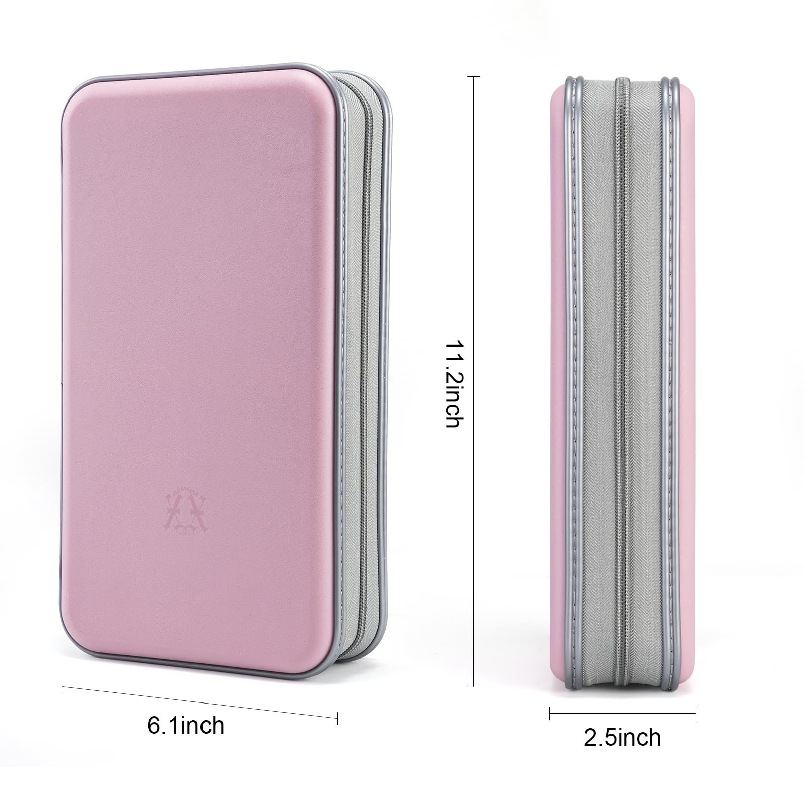 Alavisxf Cd Case, 96 Capacity Hard Plastic Dvd Disc Storage Case Holder With Zipper - Portable, Light Pink