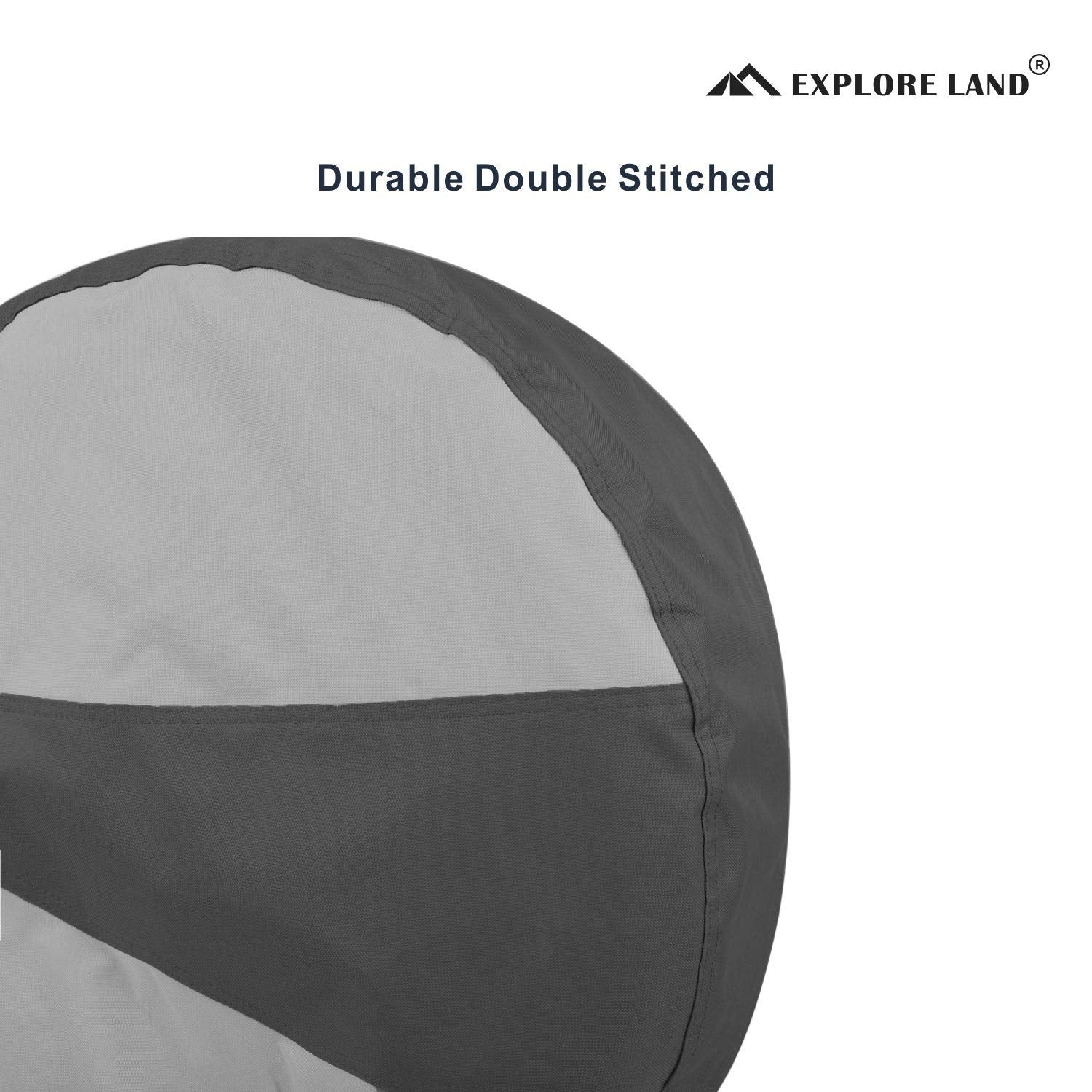 Explore Land Tire Covers 2 Pack - Tough Tire Wheel Protector For Truck, Suv, Trailer, Camper, Rv - Universal Fits Tire Diameters 26-28.75 Inches, Black & Gray