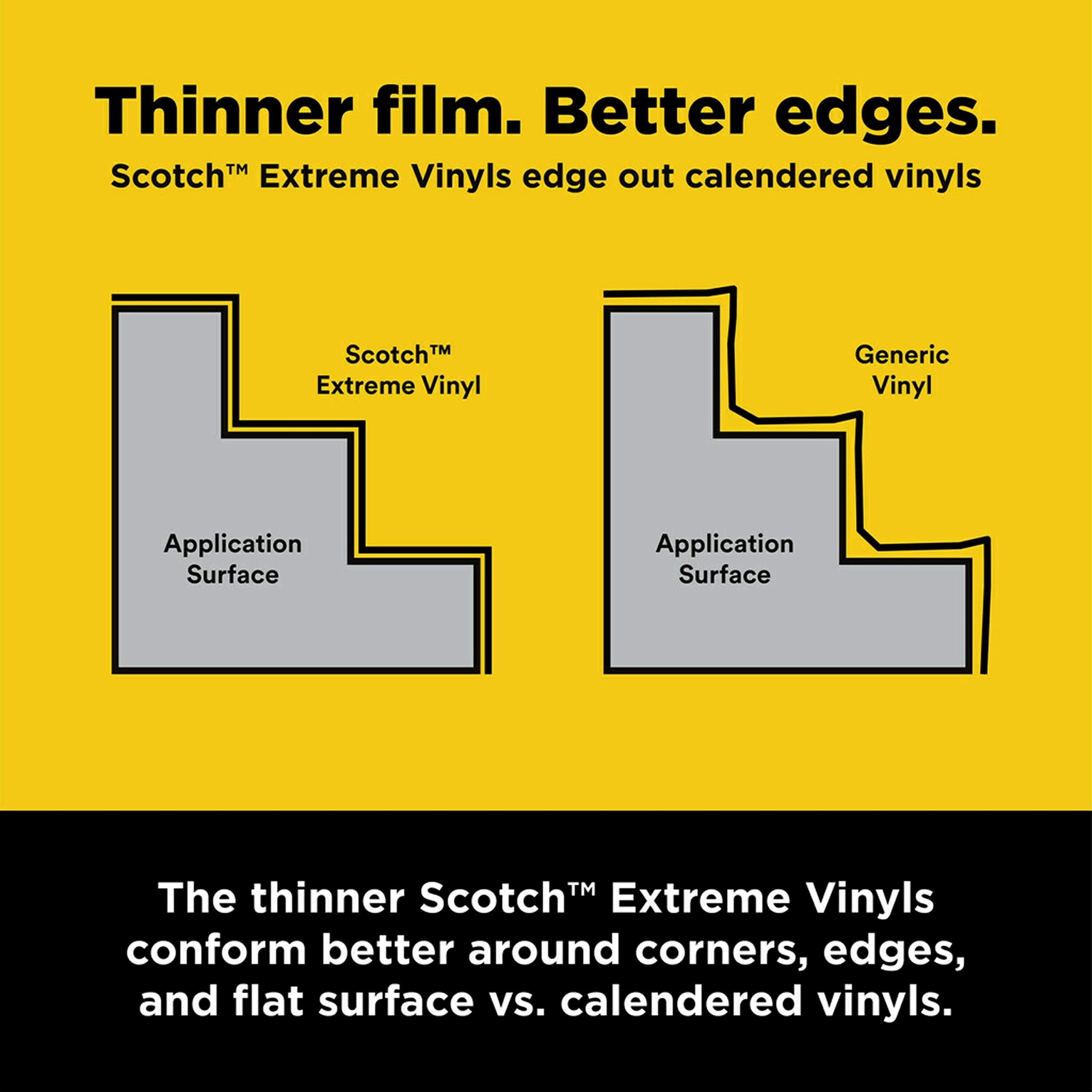 Scotch Extreme Premium Vinyl, 12 X 24 In, Perfect For Outdoor And Automotive Projects, Holds Securely Under The Toughest Conditi
