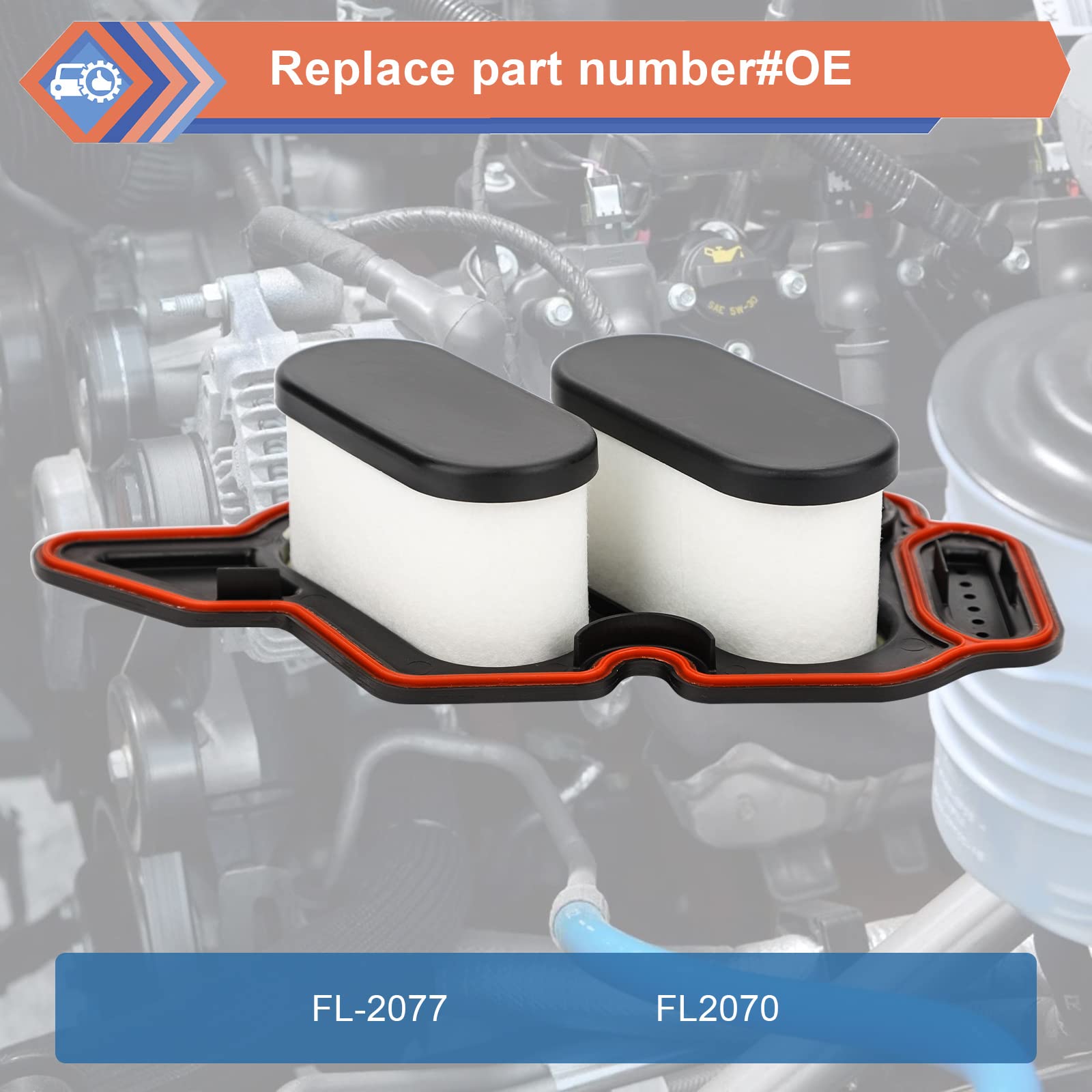 Zonfant Engine Oil Filter Separator, Ccv Filter Crankcase Ventilation Filter Engine Breather Element Compatible With Ford Vehicle 2016-2019 F650 F750 6.7L V8 Diesel, Replaces# Fl-2077 Fl2070