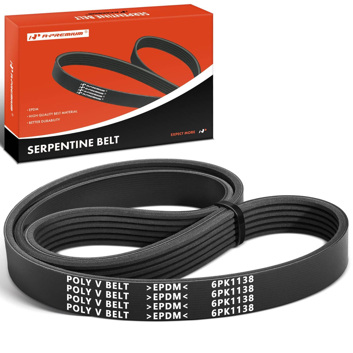 A-Premium Engine Serpentine Drive Belt Compatible with Ford, Honda, Lincoln, Maz WBCARB0D8NLX5NG