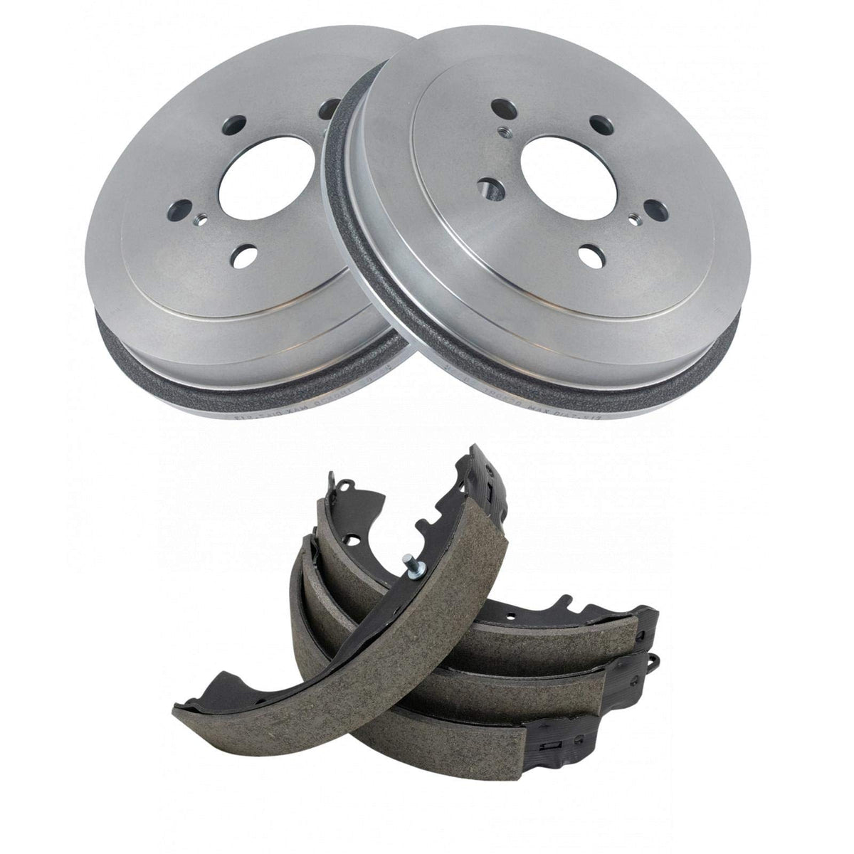 TRQ Rear Brake Drums & Shoes Left & Right Kit for 00-05 Toyota Celica 5 Lug
