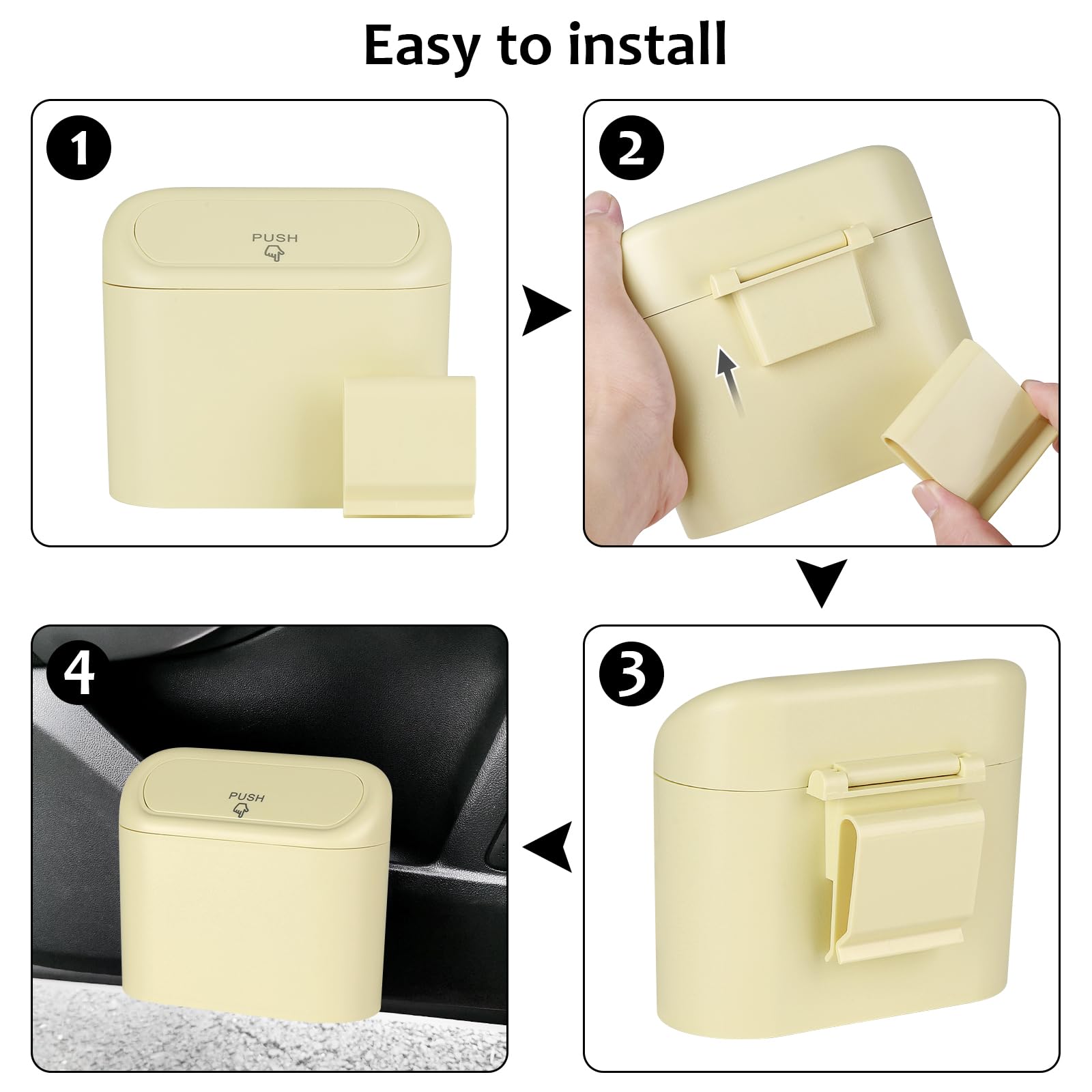 Accmor Car Trash Can, Portable Vehicle Trash Bin With Lid, Car Dustbin Garbage Organizer Holder With One Roll Trash Bag, Leakpro