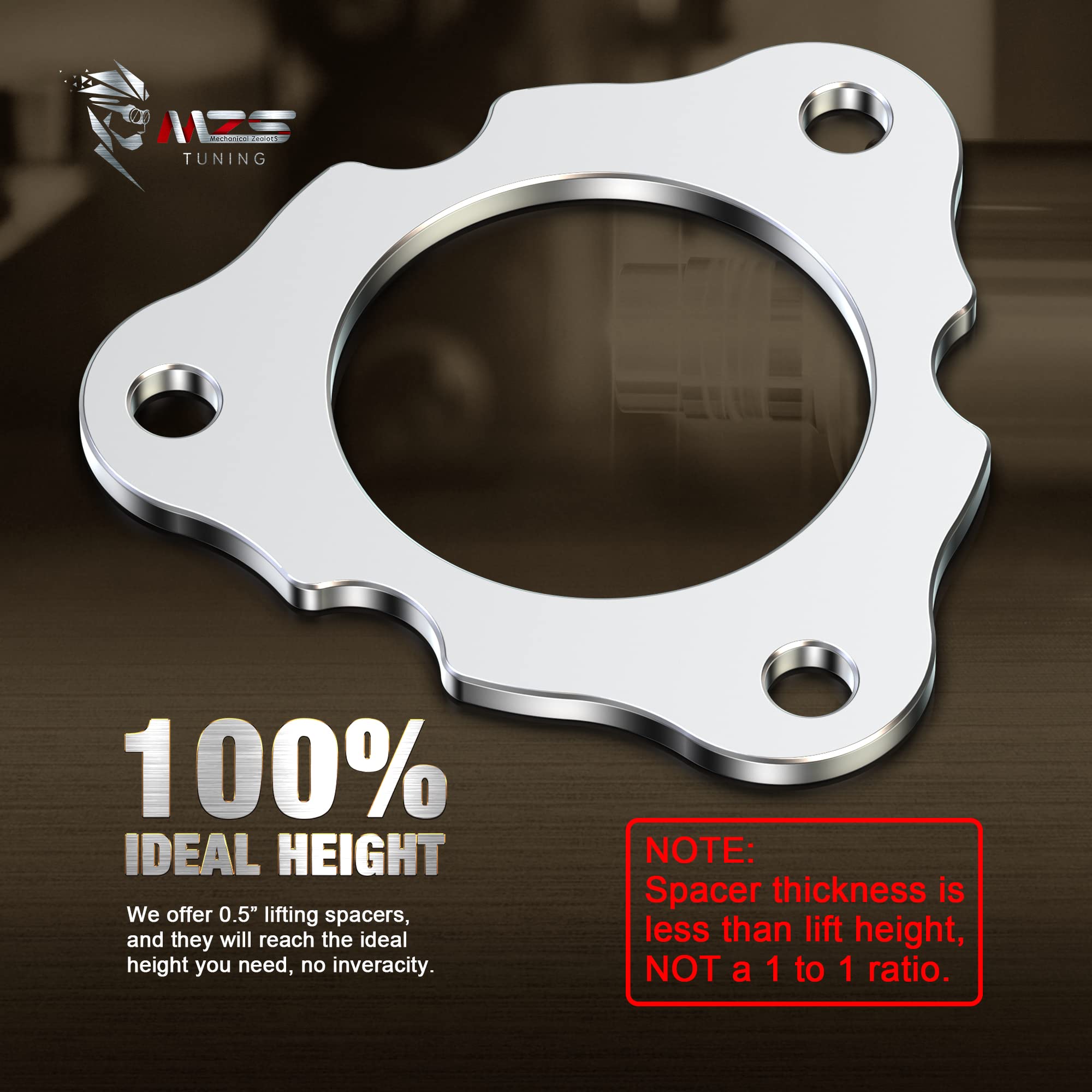 Mzs 1/2 Inch Front Leveling Kit Lift Strut Spacers Compatible With 2007-2025 Tahoe Silverado Sierra Suburban Yukon 1500/2007-2013 Avalanche 2Wd 4Wd - Silver