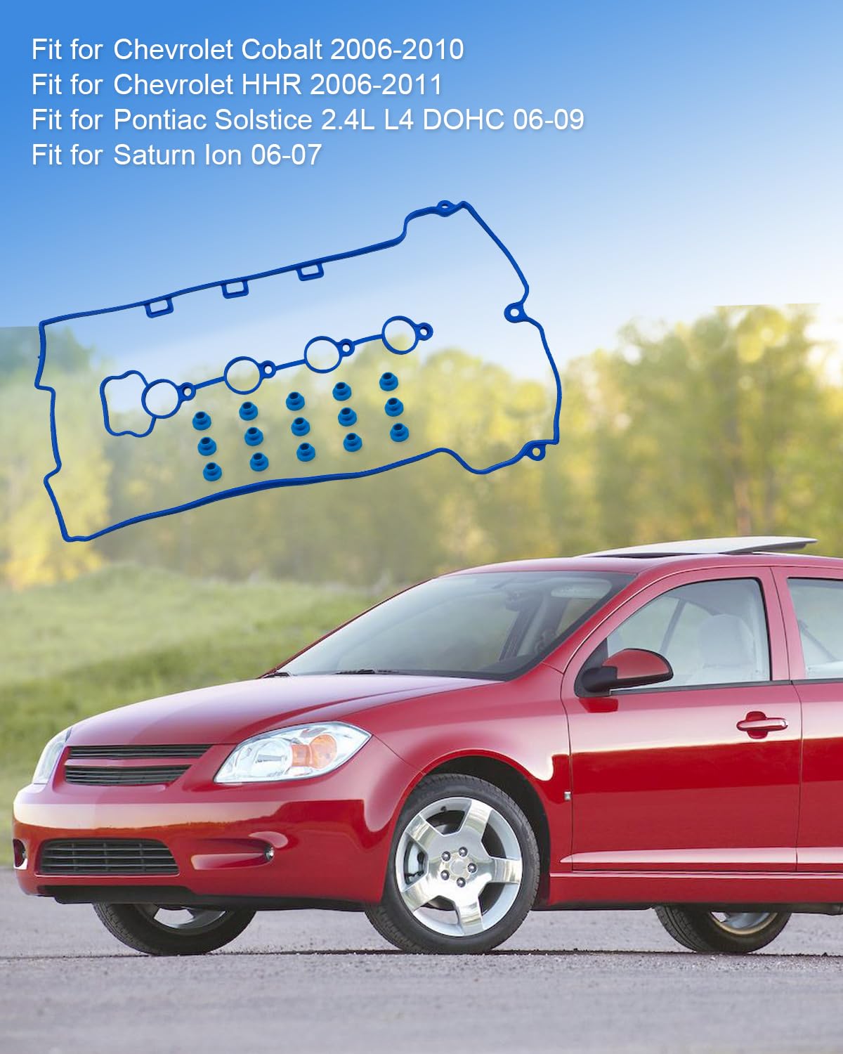 Engine Valve Cover Gasket Fits for Chevy Malibu 2006-2012, Fits for HHR 2006-2011, Fits for Cobalt 2007-2010, Fits for Pontiac G