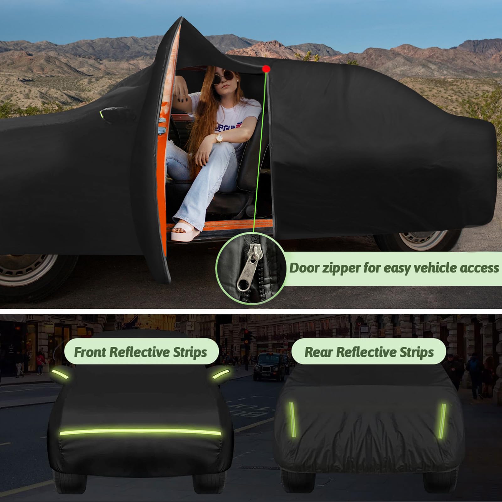 Beterny Car Cover For 2020-2025 Chevy Corvette C8, 6 Layers Waterproof All Weather Protection Heavy Duty Car Cover With Windproo