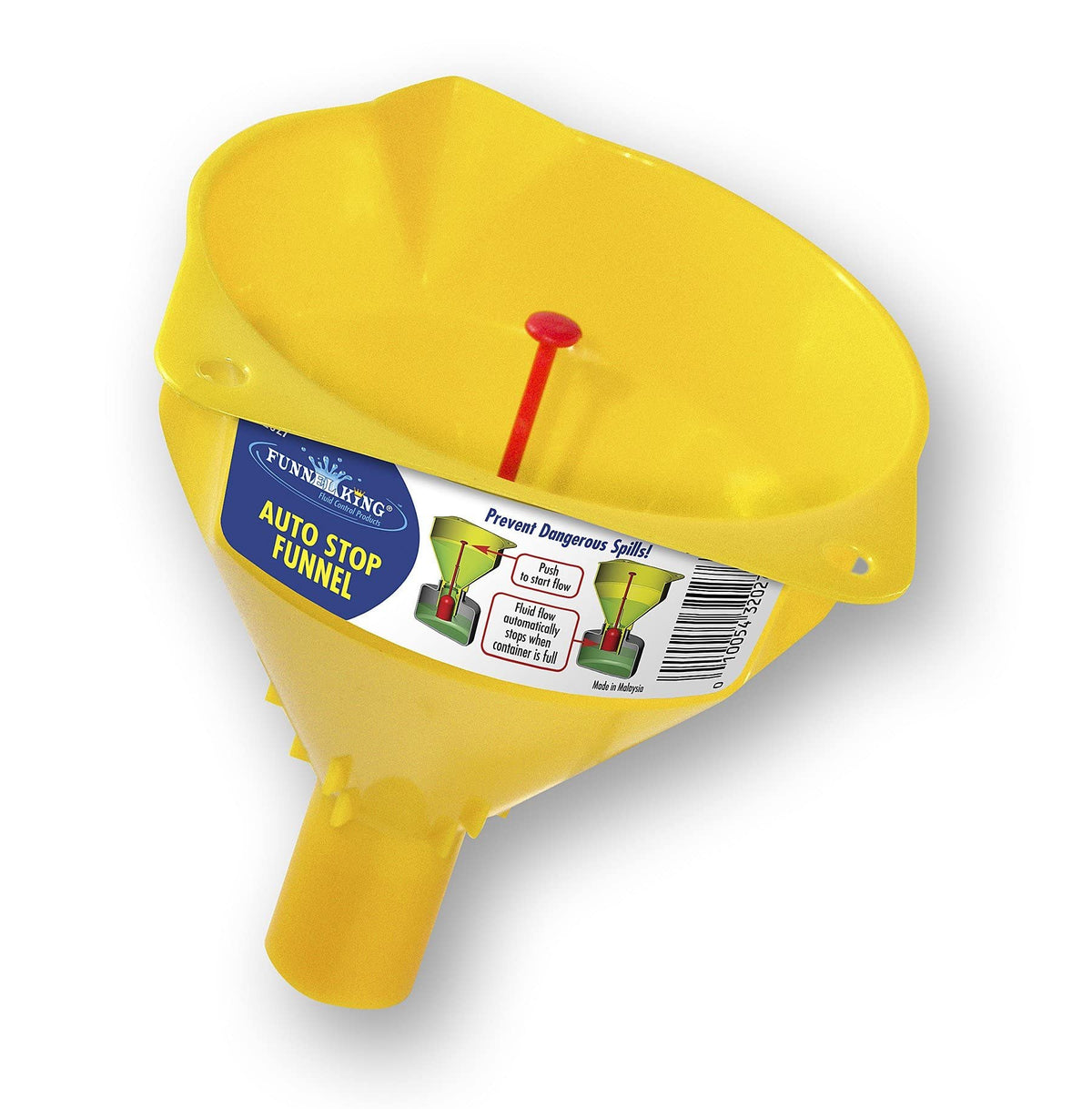 Wirthco 32027 Funnel King Auto Stop Polypropylene Funnel, 16 Oz, Yellow