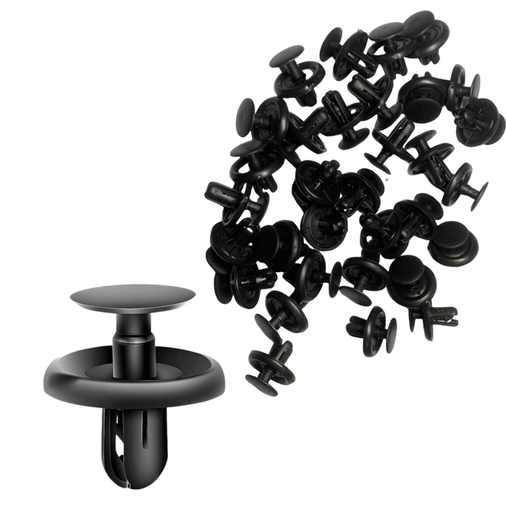 for Toyota and Lexus Front Fender Liner Trim Panel Bumper Automotive Push-Type Retainer Clip, 20mm Head, 8mm Hole, Black Plastic