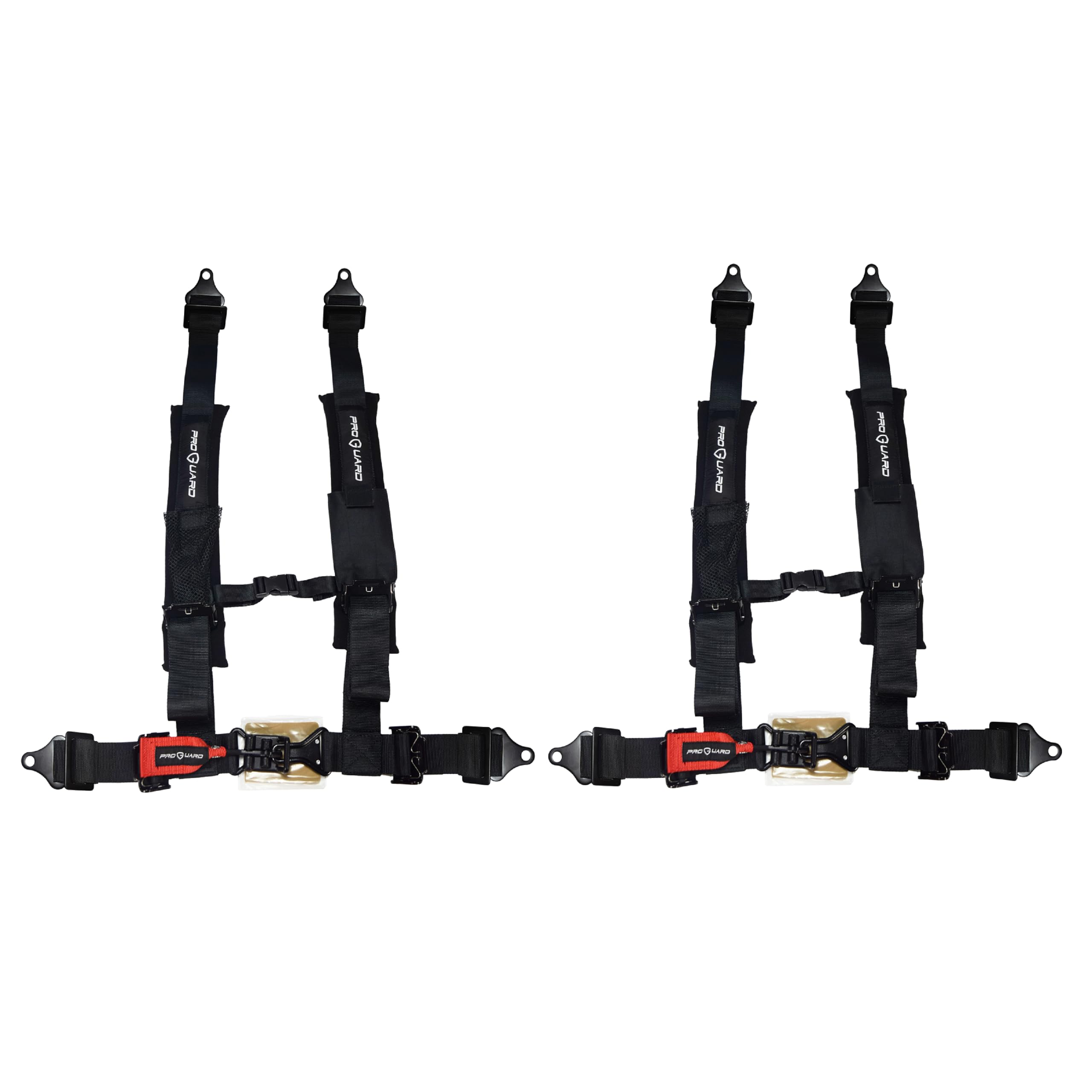 PROGUARD Offroad Harnesses (2-Pack Black) with 2 Nylon Straps & 4 Points of Contact - Compatible with All UTVs incl Polaris, Kaw