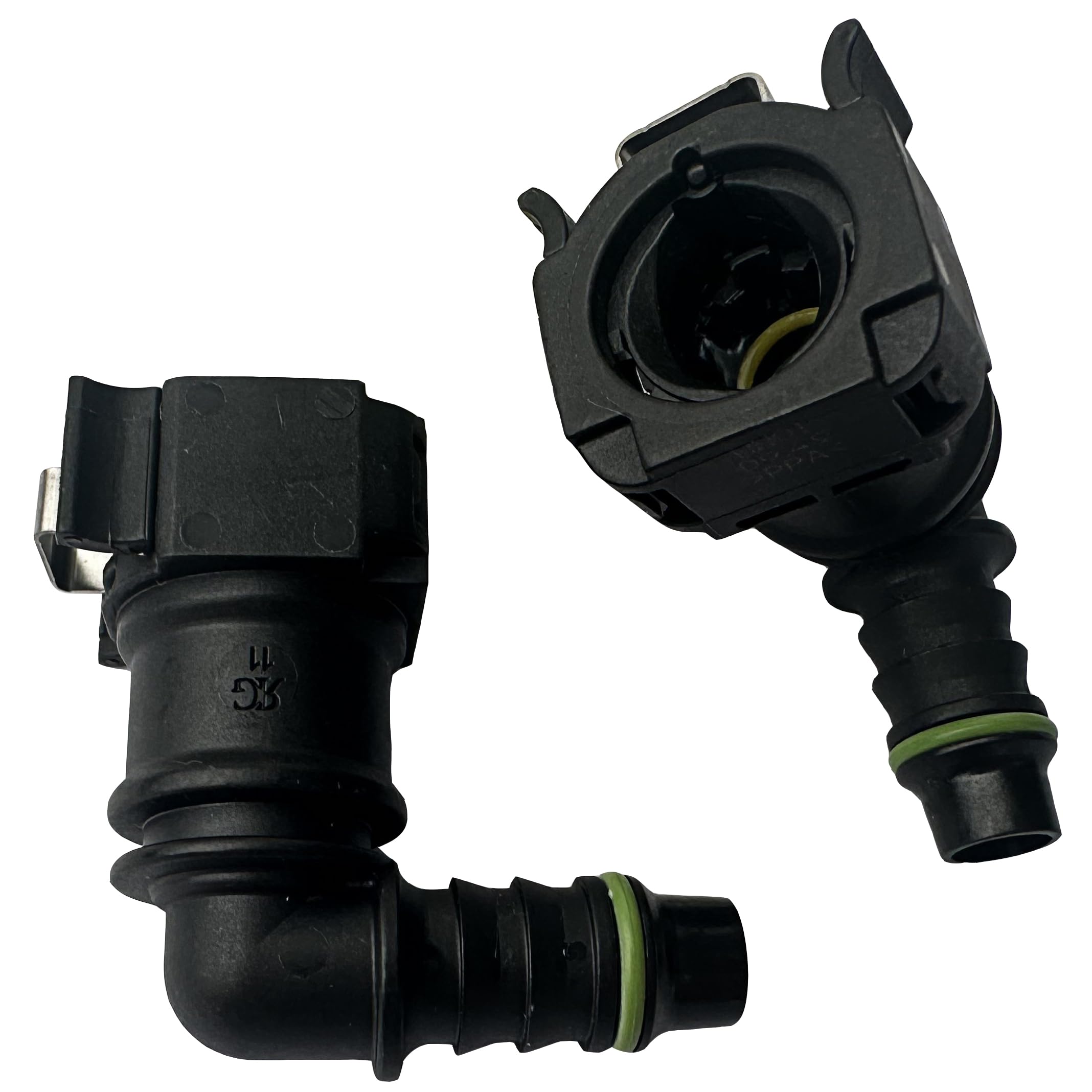 Bundy 5/16 Sae 90 Degree Nylon Fuel Line Hose Quick Release Elbow - Fit For 5/16 Id 3/8 Od Nylon Tube, Pack Of 2