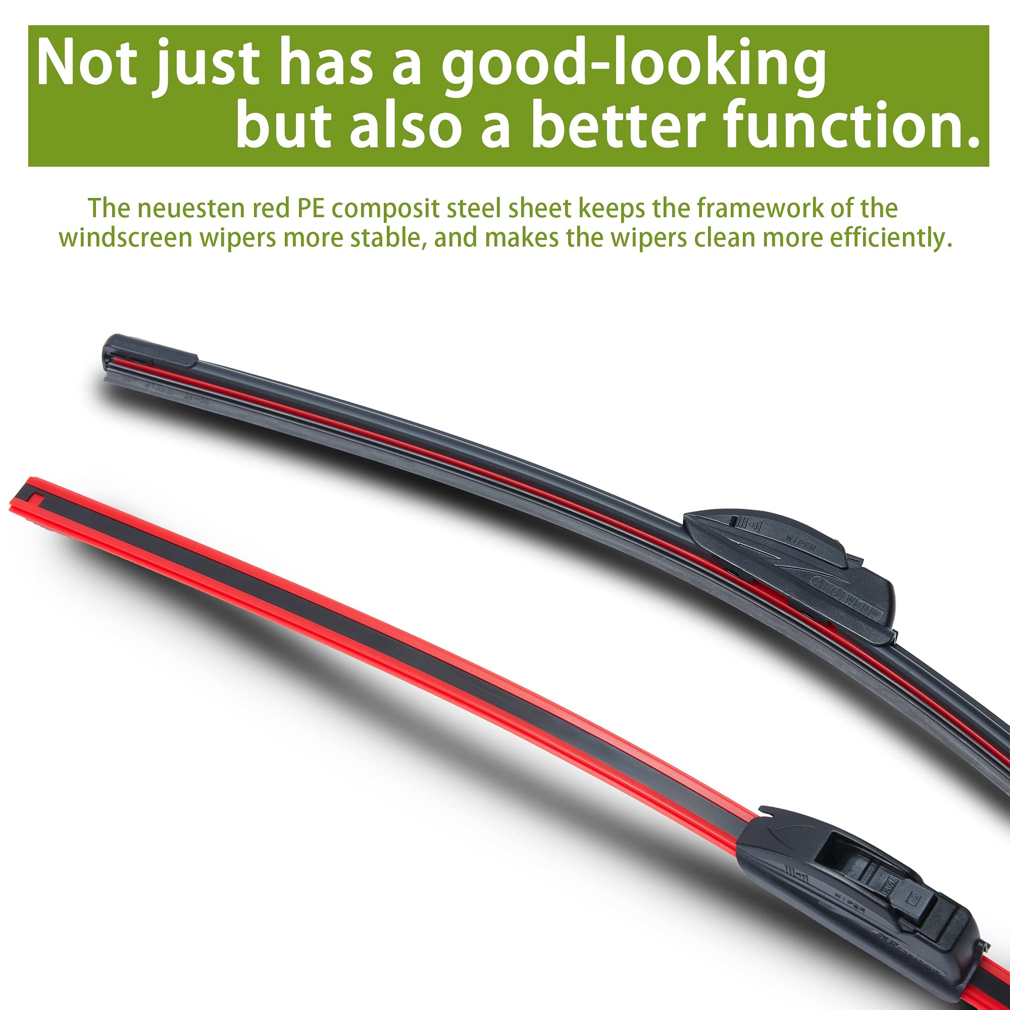 Aeciwell Windshield Wipers Oem Quality 24' + 21' Premium All-Season Wiper Blades Automotive Replacement Windshield Wiper Blades For U/J Hook (Set Of 2)…