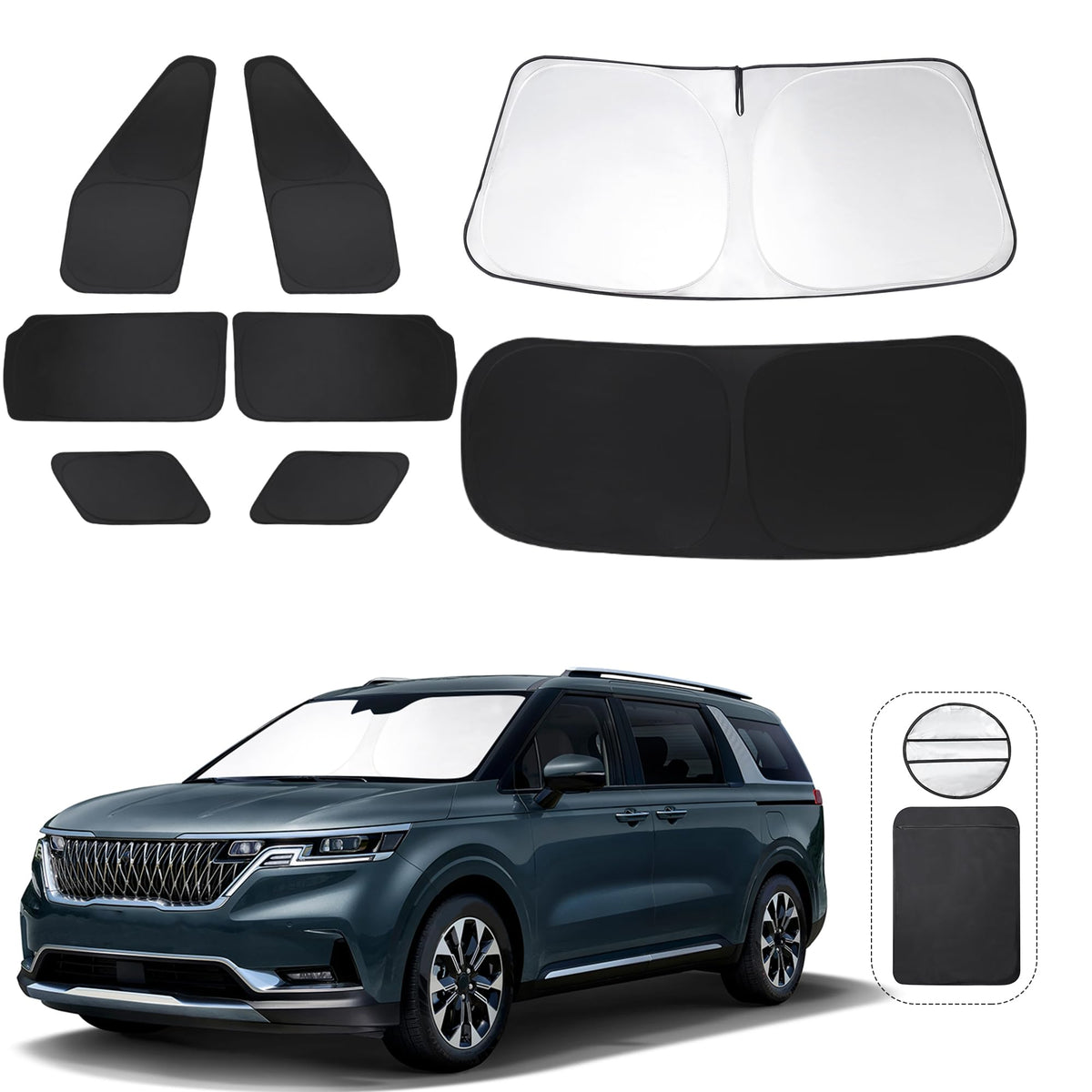 Tinglu Window Shades For Kia Carnival 2022 2023 2024 2025 Accessories Car Side Full Windows Rear Triangular Windshield Sun Shade