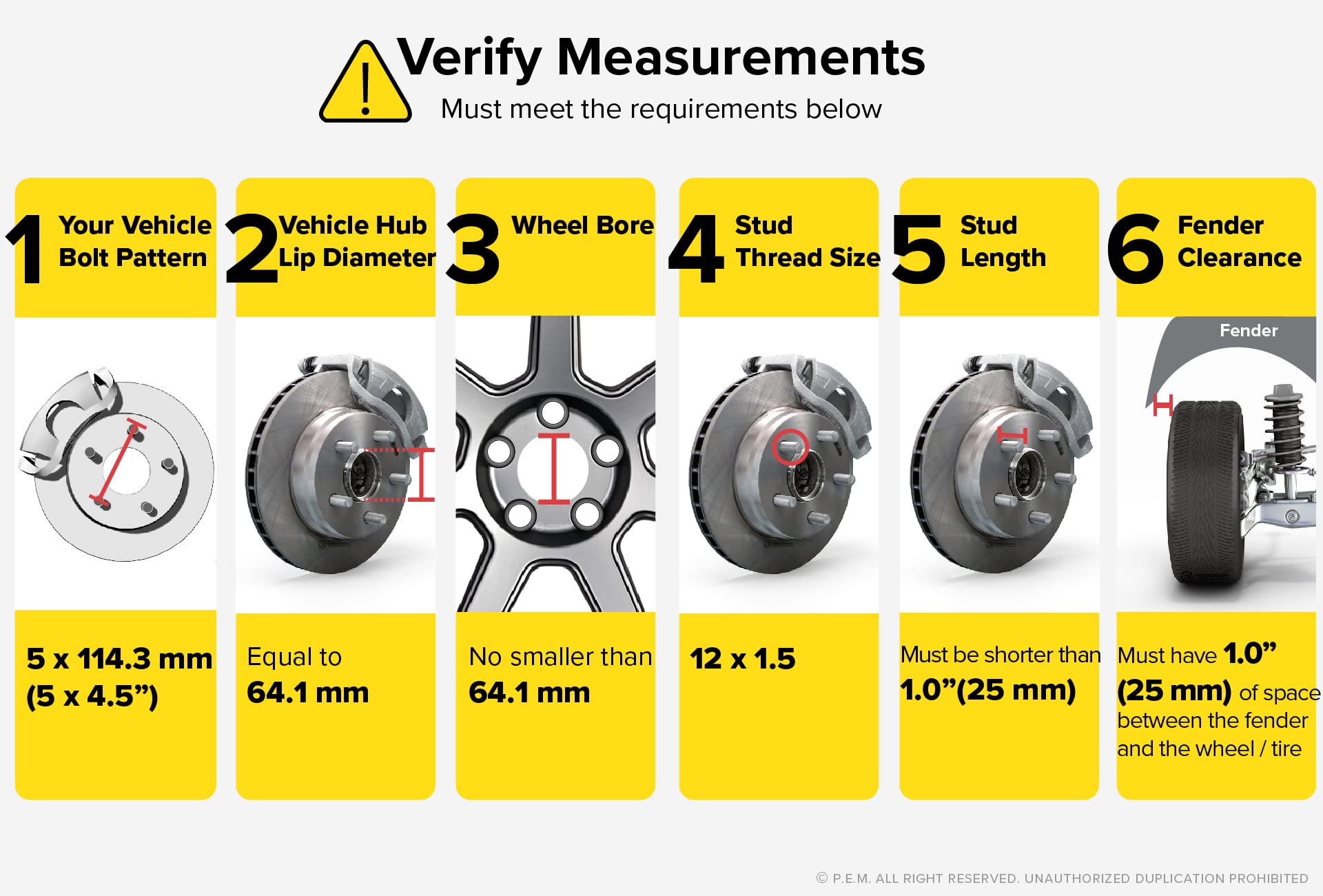 25mm (1 inch) Hubcentric 5x114.3 Wheel Spacers (64.1mm bore, 12x1.5 Studs) Compatible with Acura Honda ILX RL RSX TLX TSX Integr
