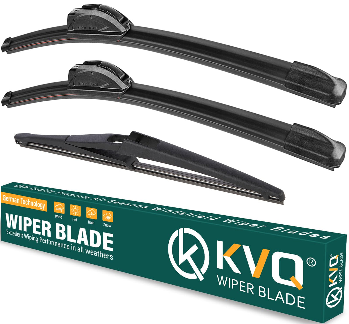 Kvq Windshield Wiper Blades Replacement For Nissan Kicks 2018 2019 2020 2021 2022 2023 Original Factory Quality Front Rear Wiper