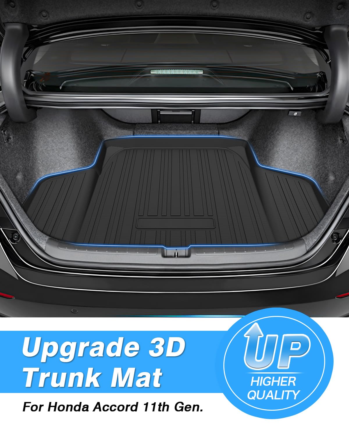 Powerty Cargo Mat Compatible With Honda Accord 2023 2024 2025 (Include Hybrid) Cargo Liner Rear Trunk Mat Cargo All Weather Prot