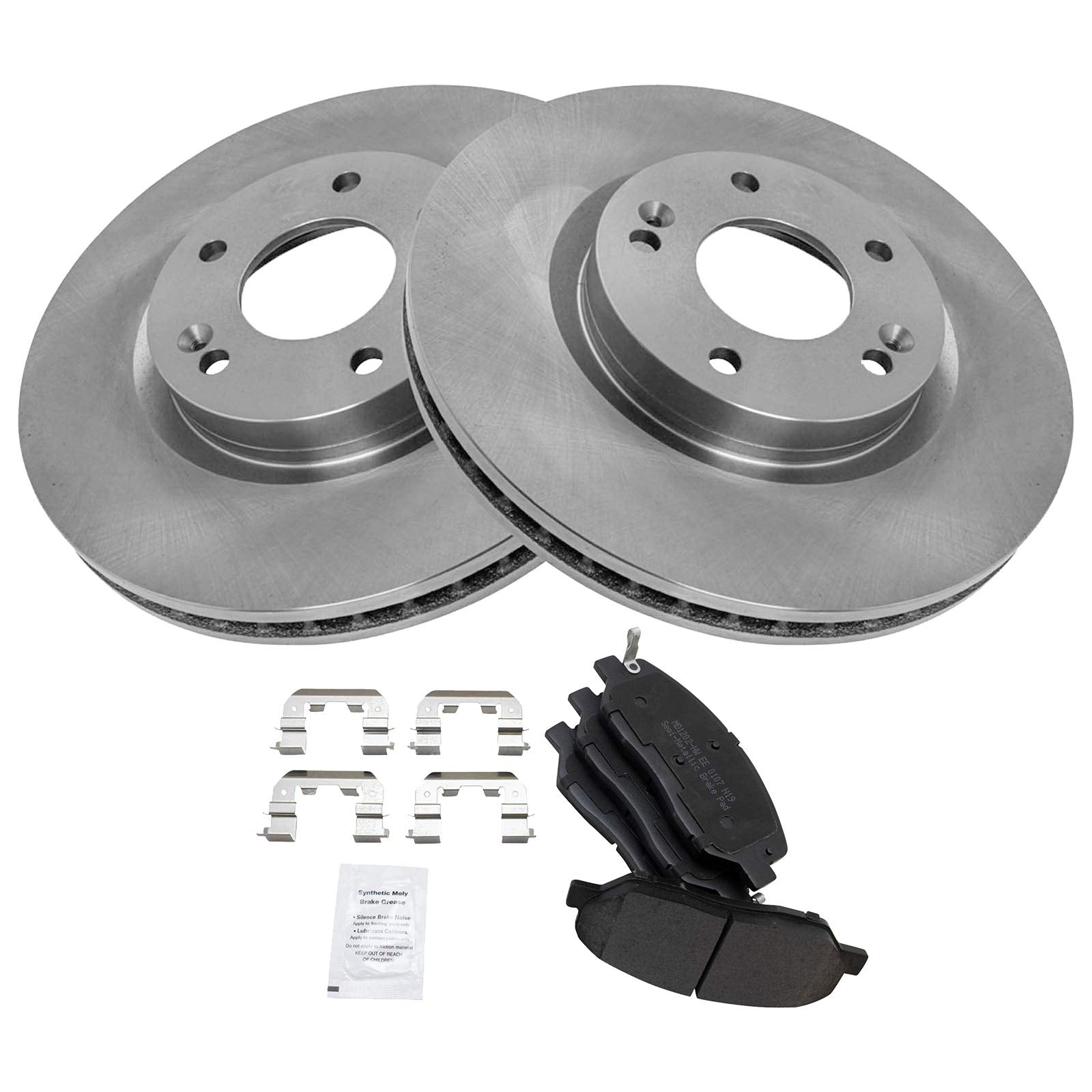 Trq Front Brake Pad & Rotor Kit Semi-Metallic Compatible With 2007-2016 Hyundai Santa Fe